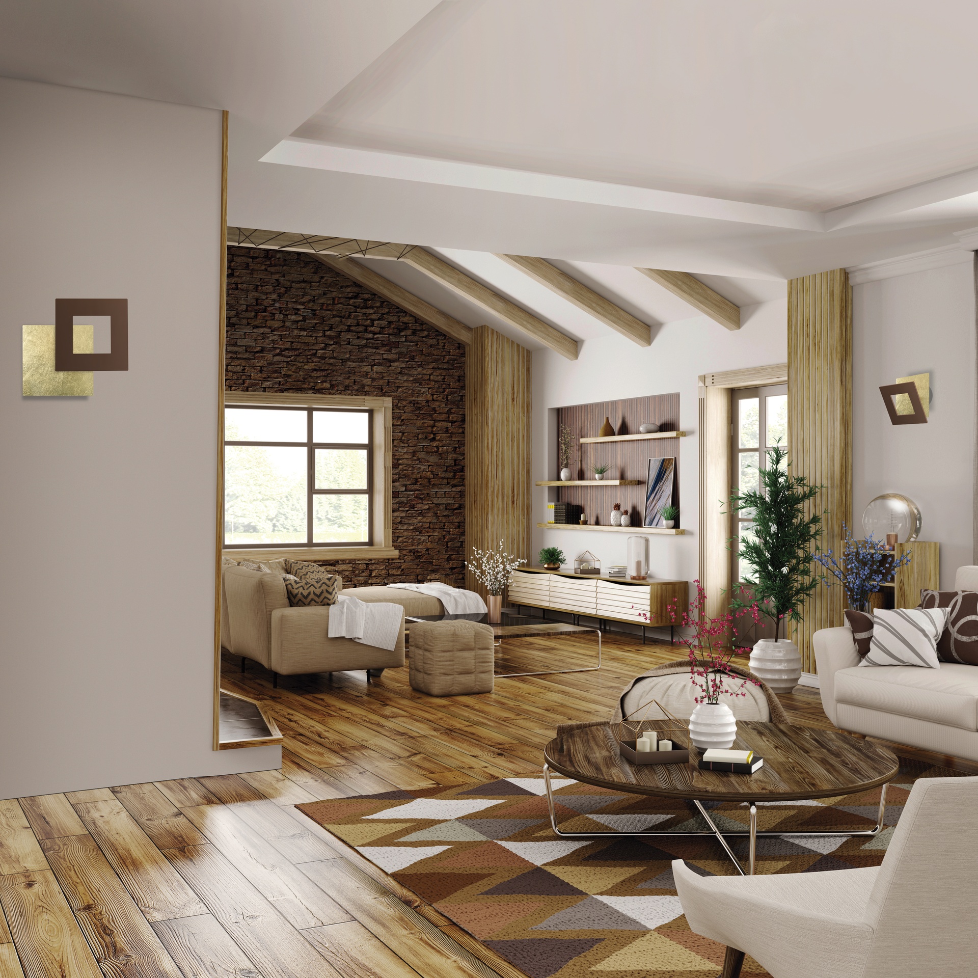 DALIA * APPLIQUE QUADRATO 40W - ORO + CORTEN