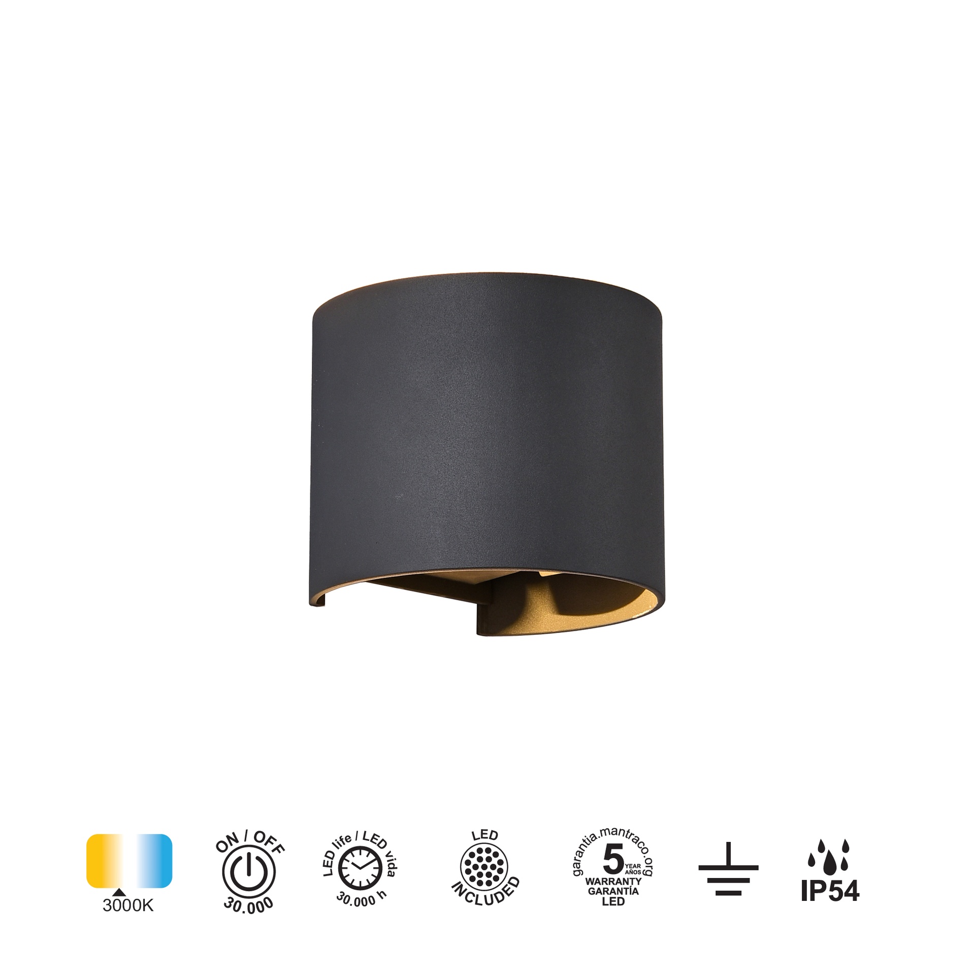 Davos · Luminarias de pared · Gris Oscuro