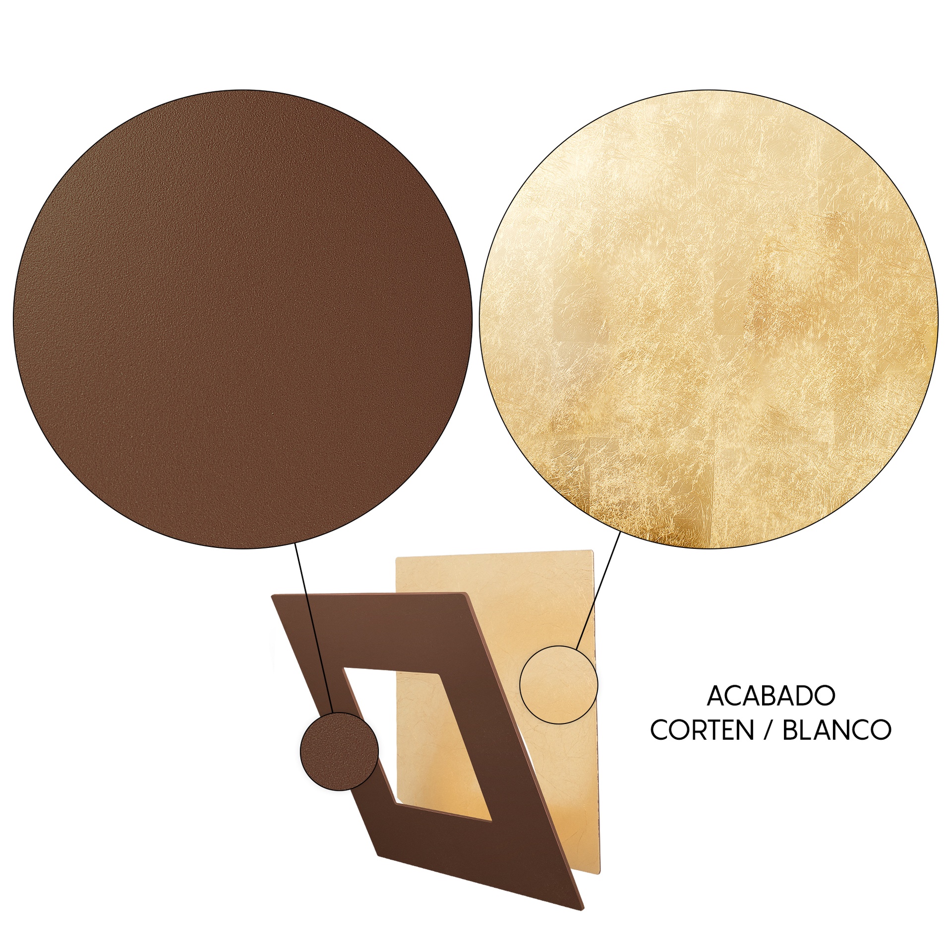 DALIA * APPLIQUE QUADRATO 40W - ORO + CORTEN