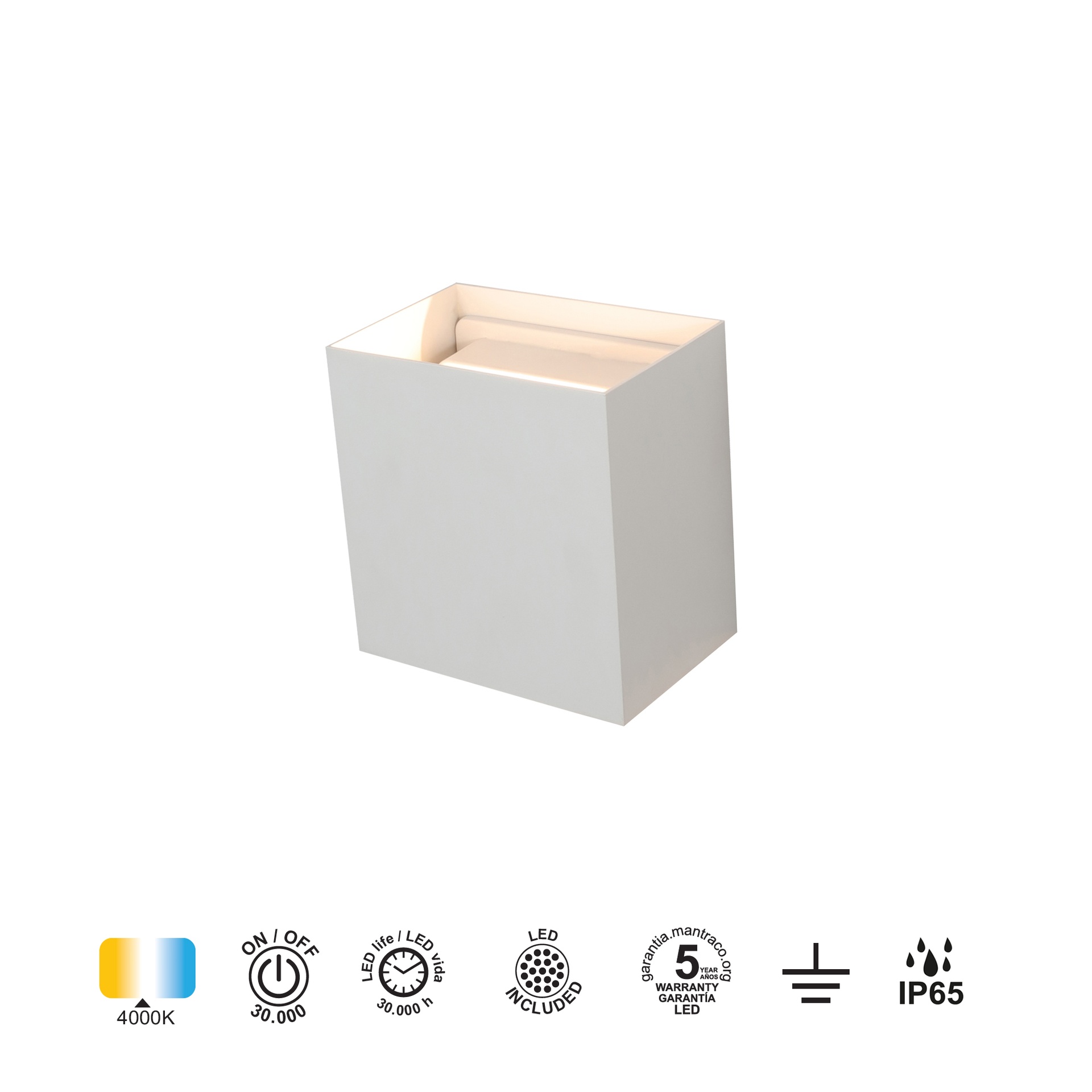 DAVOS XL * LED EXTERIOR WALL LAMP * 2*10W 4000K WHITE