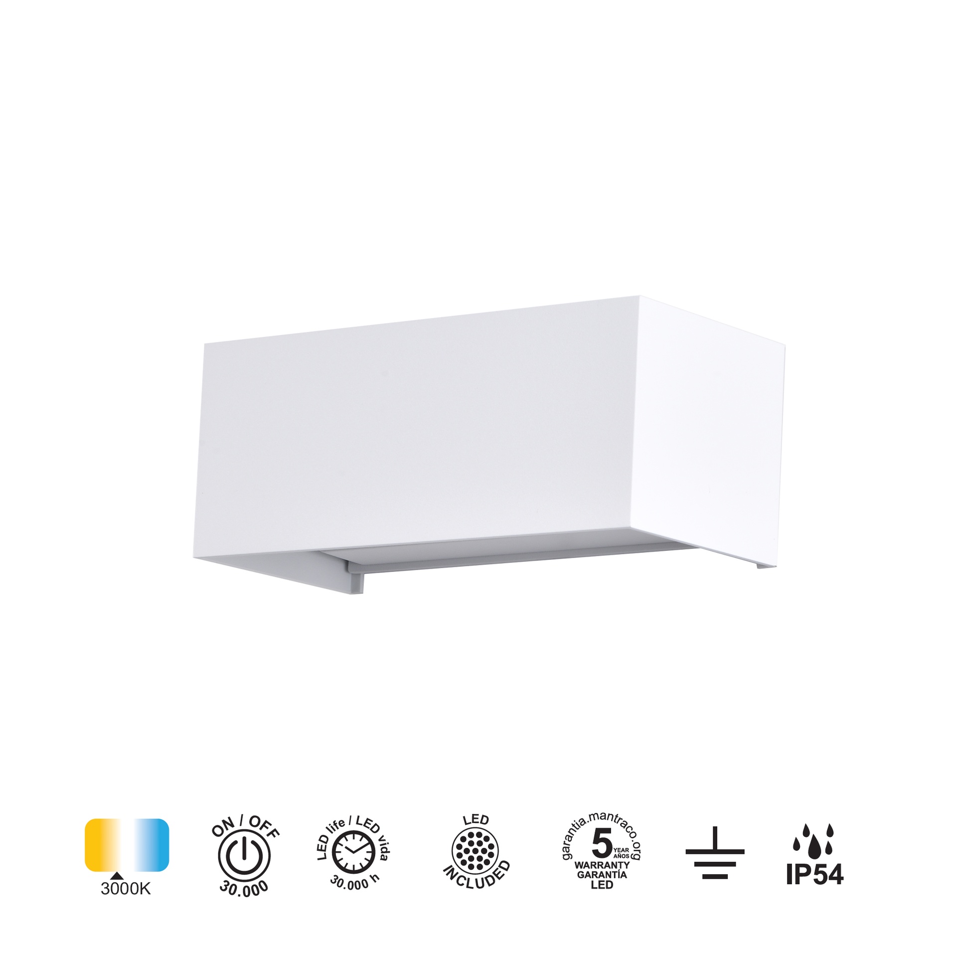 DAVOS * LED EXTERIOR WALL LAMP * 4*6W 3000K  WHITE