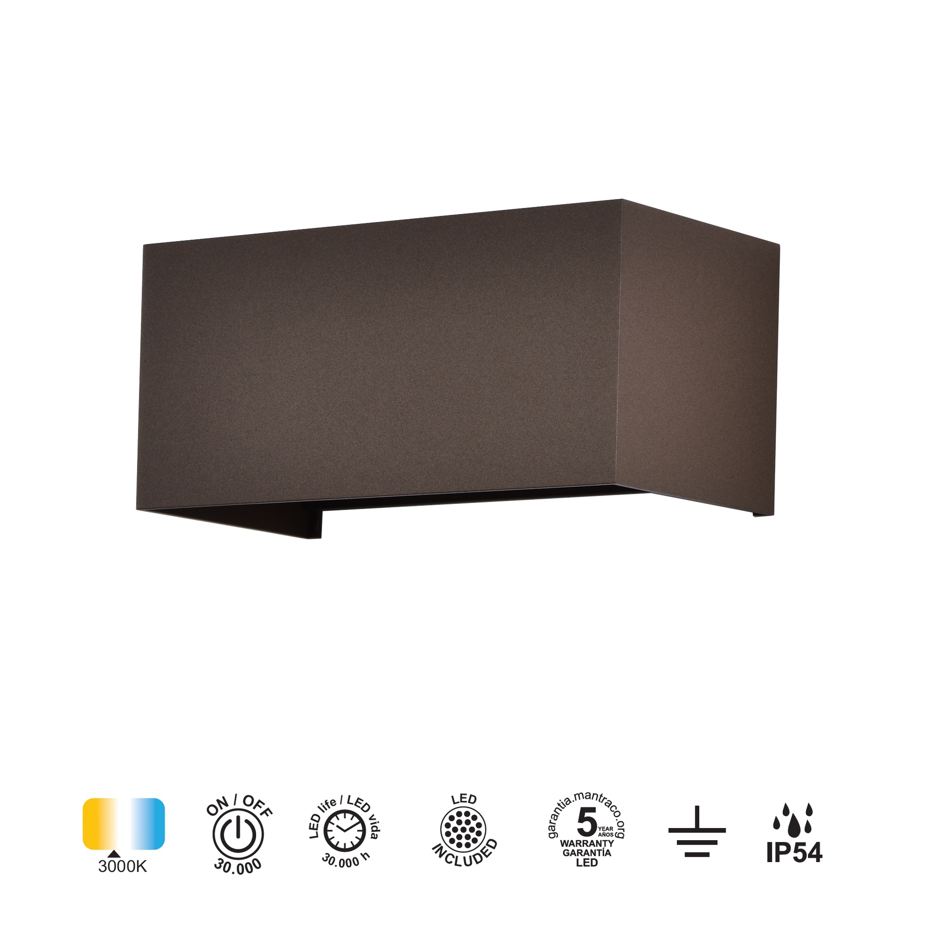 DAVOS * LED EXTERIOR WALL LAMP * 4*6W 3000K CORTEN