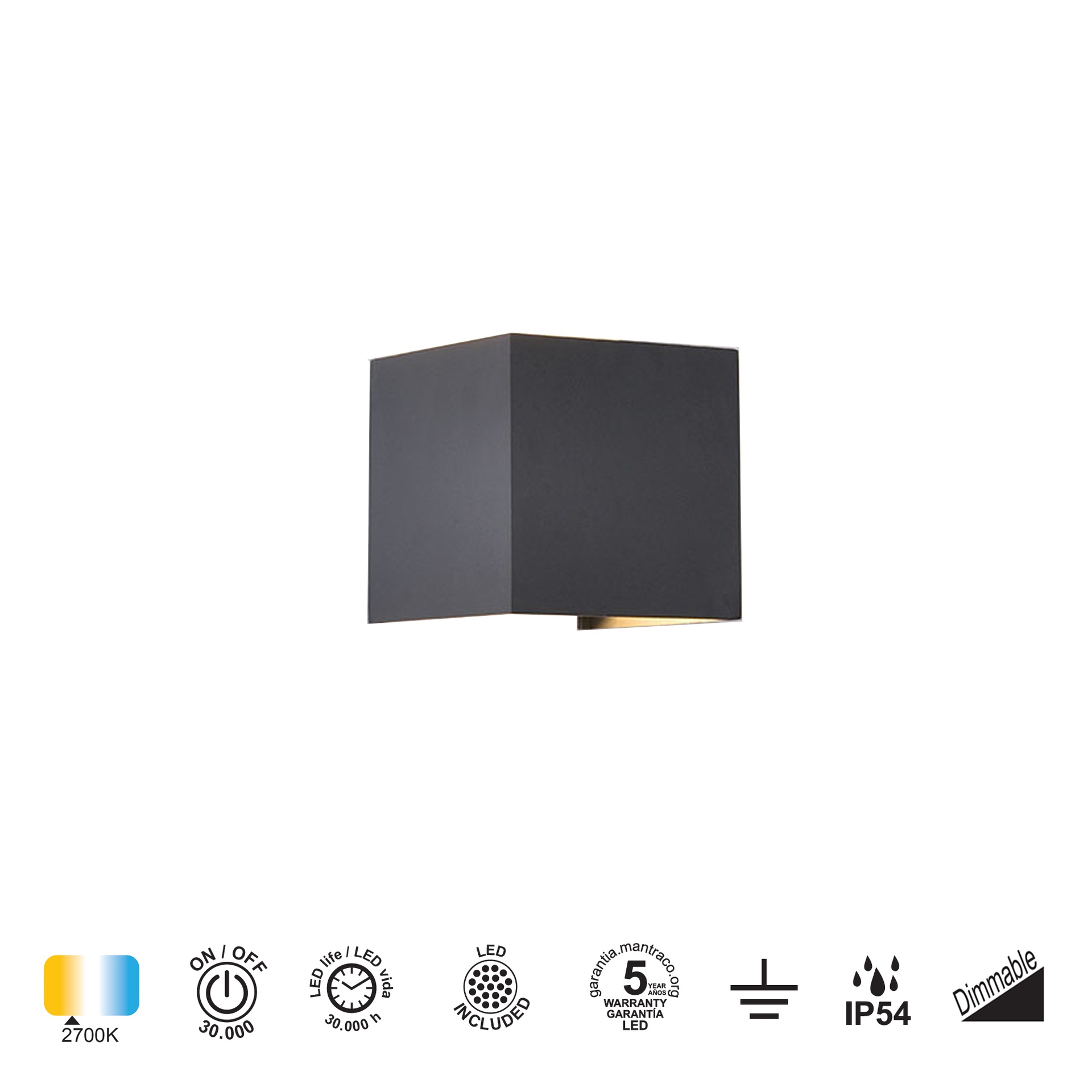 Davos · Luminarias de pared · Gris Oscuro