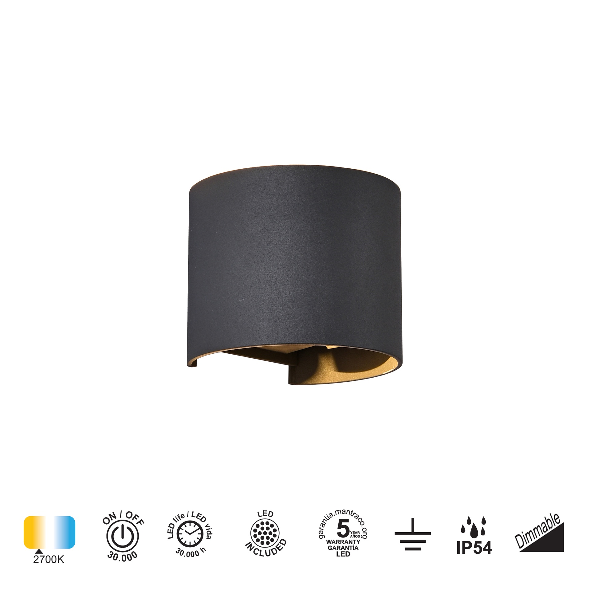 Davos · Luminarias de pared · Black
