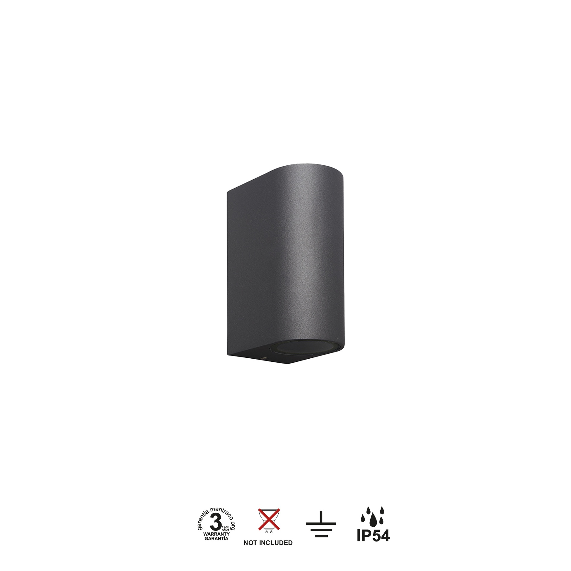 KANDANCHU * EXTERIOR WALL LAMP 2L*GU10 DARK GREY