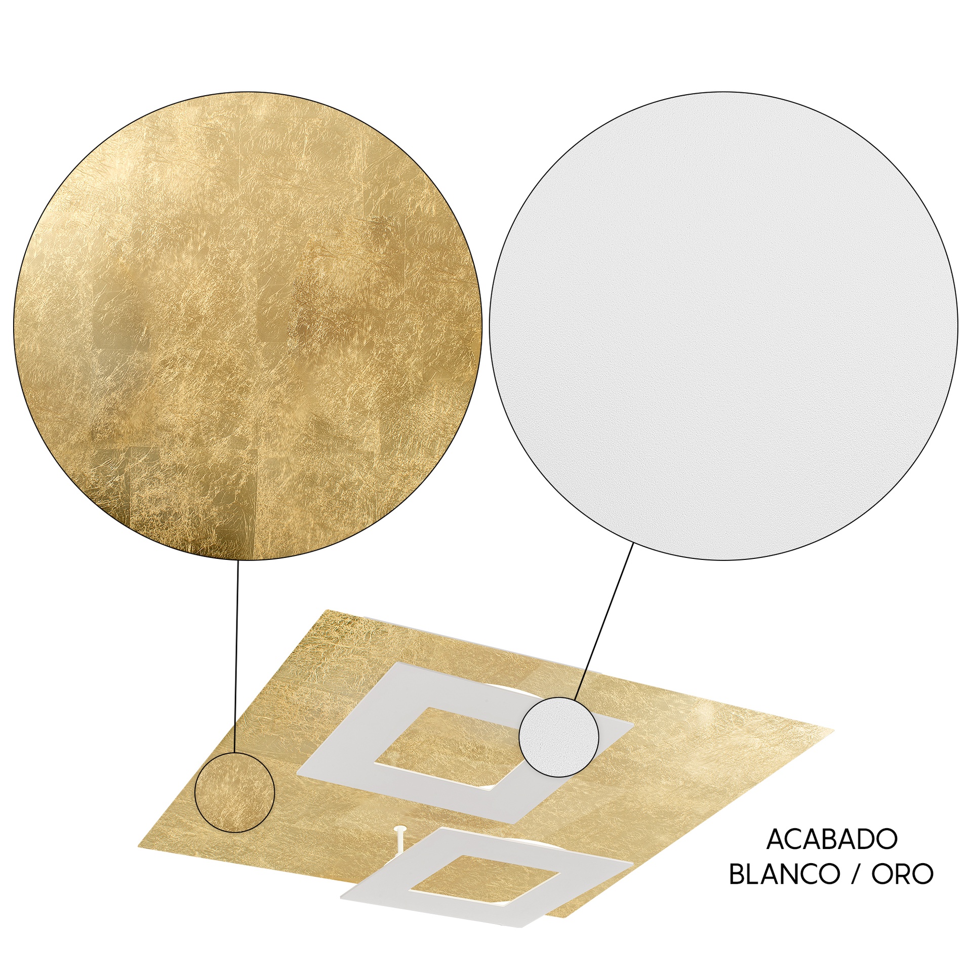 Dalia · Plafonniers · Blanc + Or