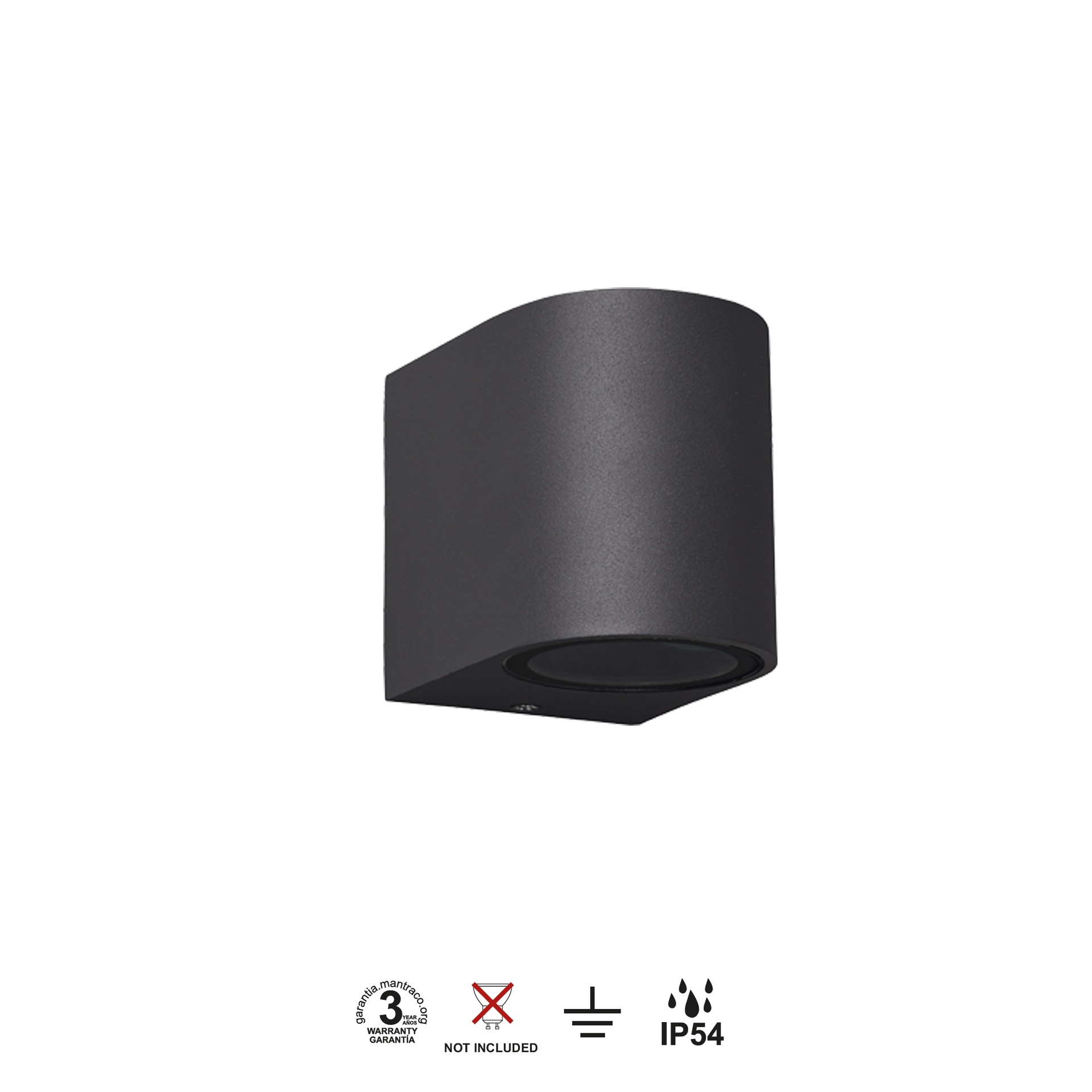 KANDANCHU * EXTERIOR WALL LAMP 1L*GU10 DARK GREY