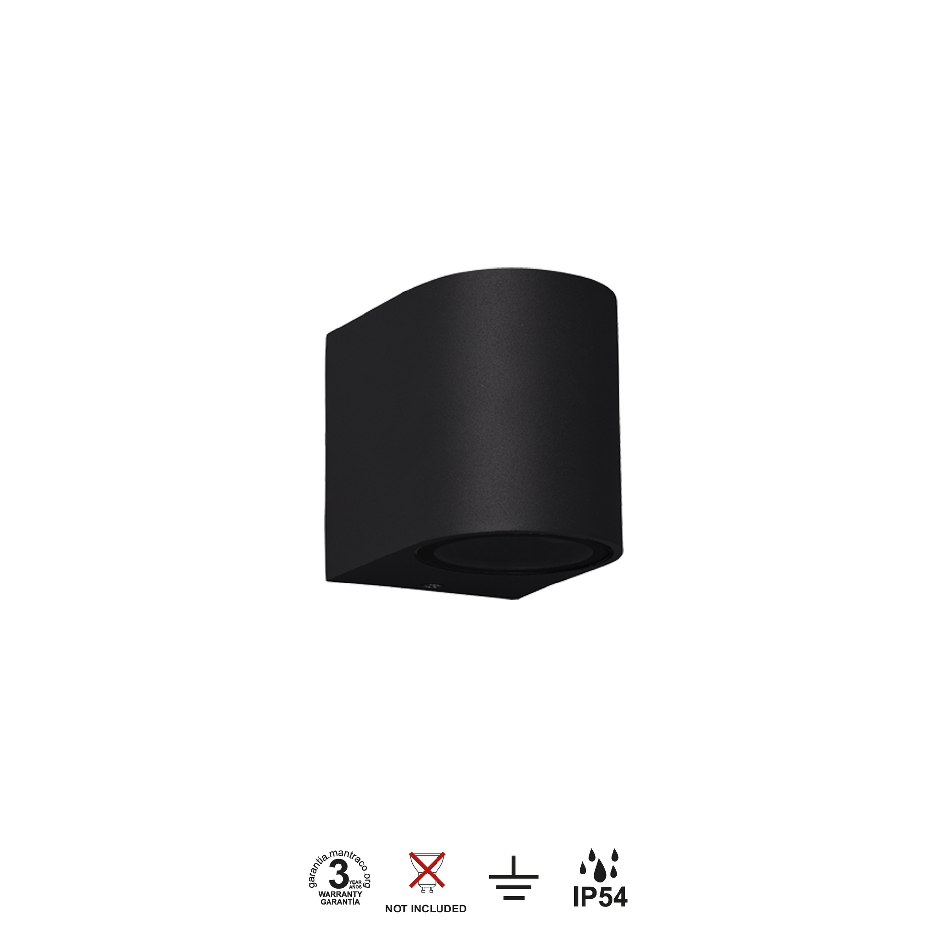 KANDANCHU * EXTERIOR WALL LAMP 1L*GU10 BLACK