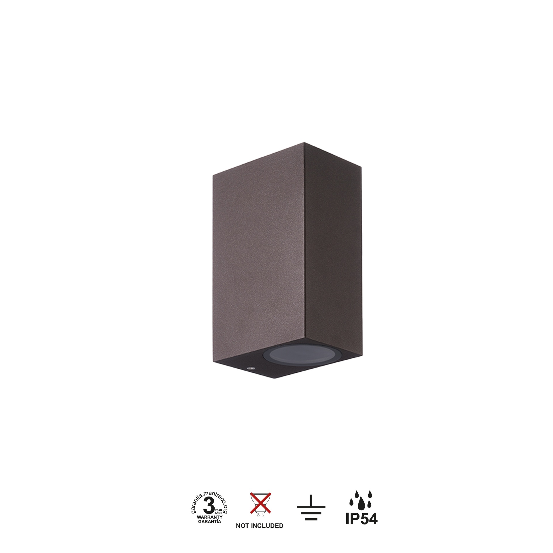 KANDANCHU * APPLIQUE ESTERNO QUAD. 2L*GU10 CORTEN