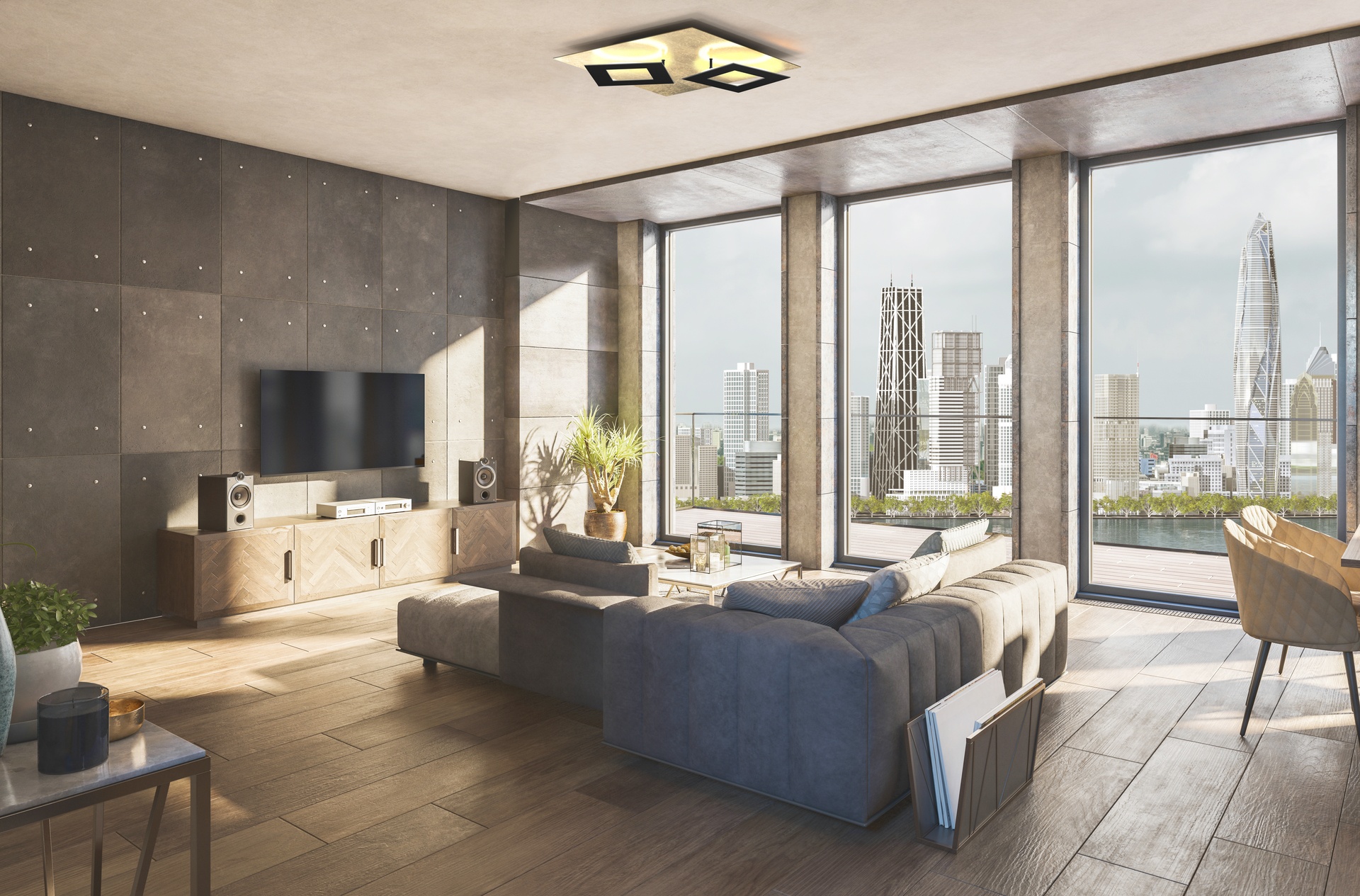 DALIA * SQUARE CEILING 24W+24W - GOLD + BLACK