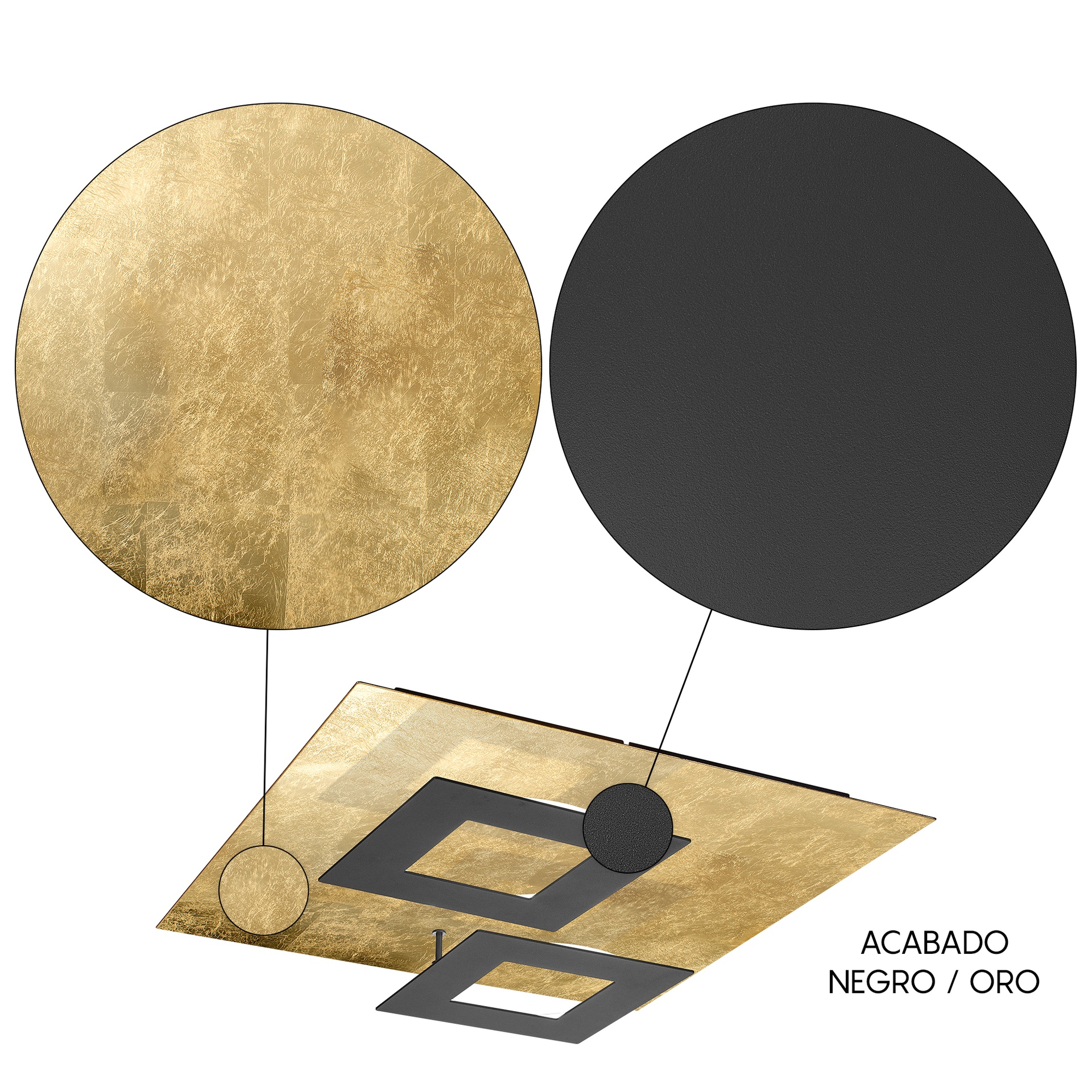 DALIA * SQUARE CEILING 24W+24W - GOLD + BLACK