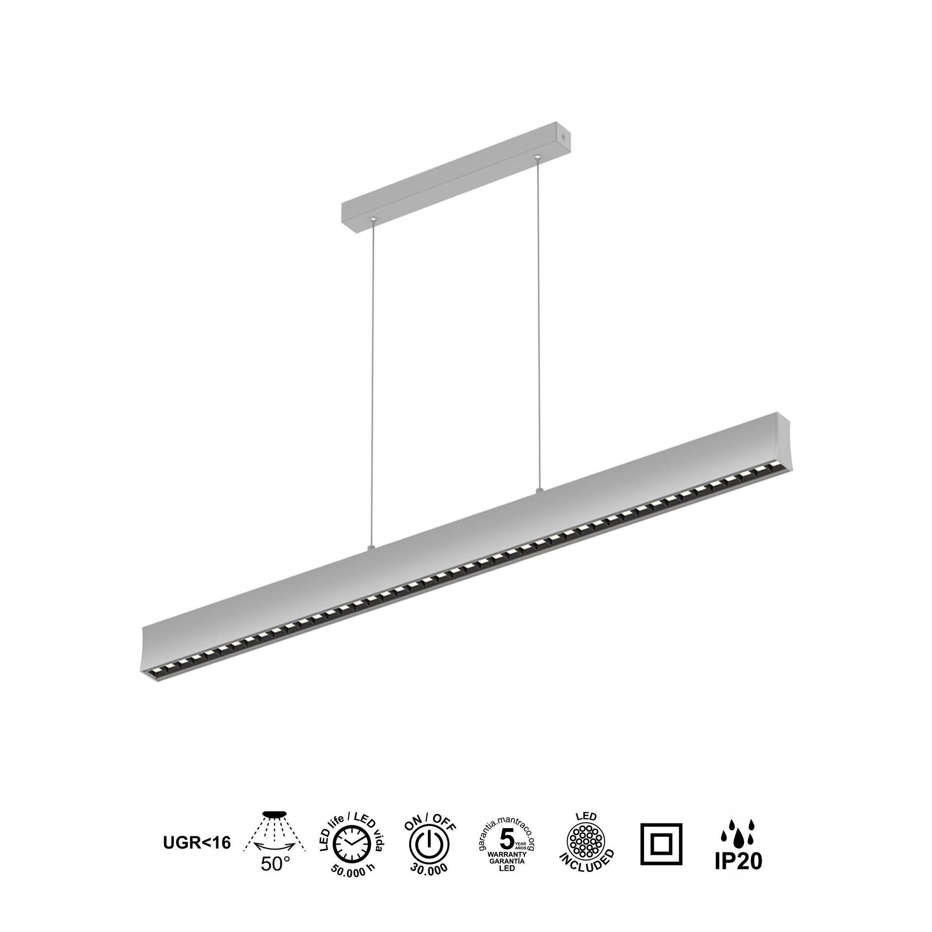 HANOK * LAMPADA LINEALE LED 38W 4000K 50º BIANCA