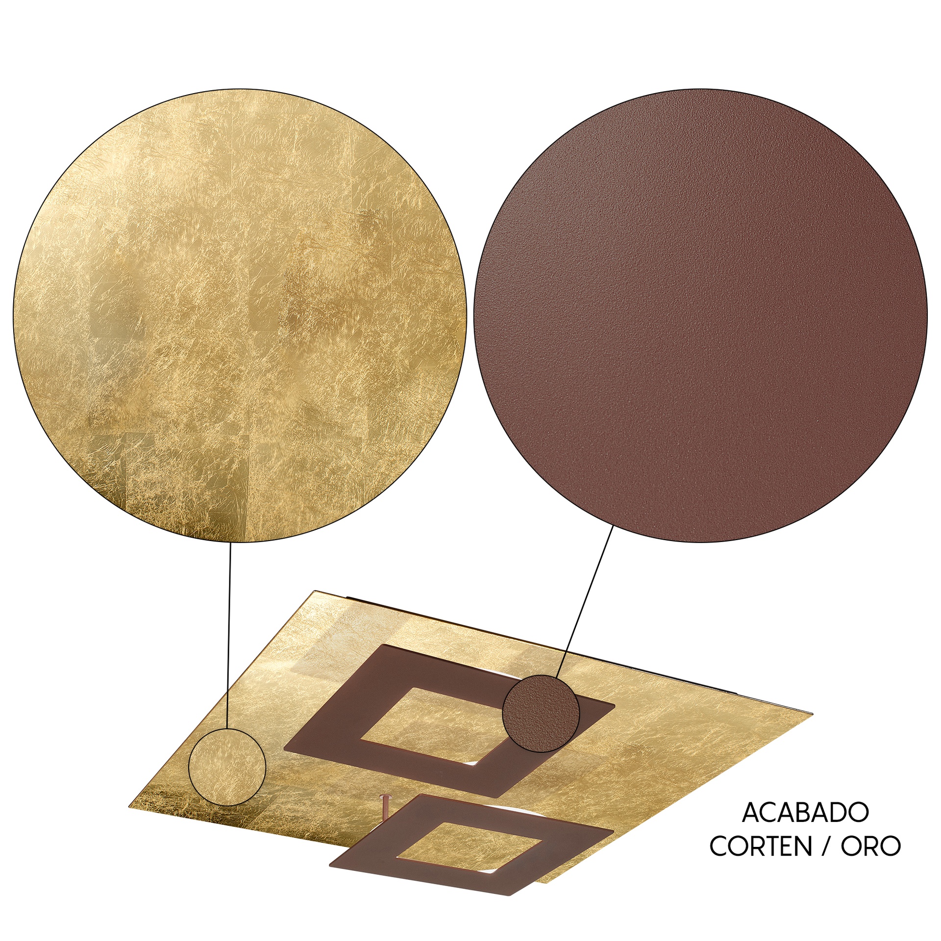 DALIA * SQUARE CEILING 24W+24W - GOLD + CORTEN