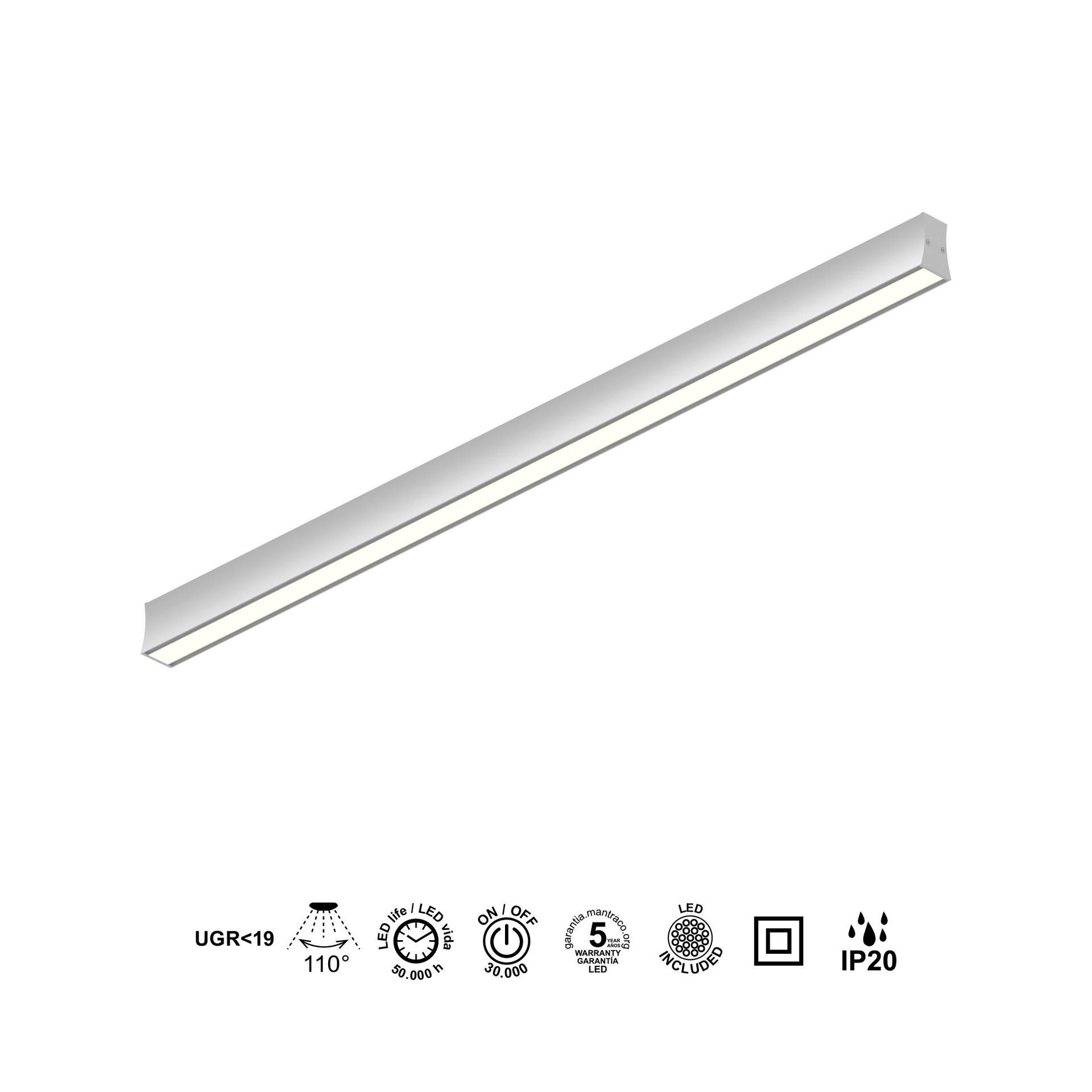 HANOK * LED CEILING 38W 3000K 110º WHITE