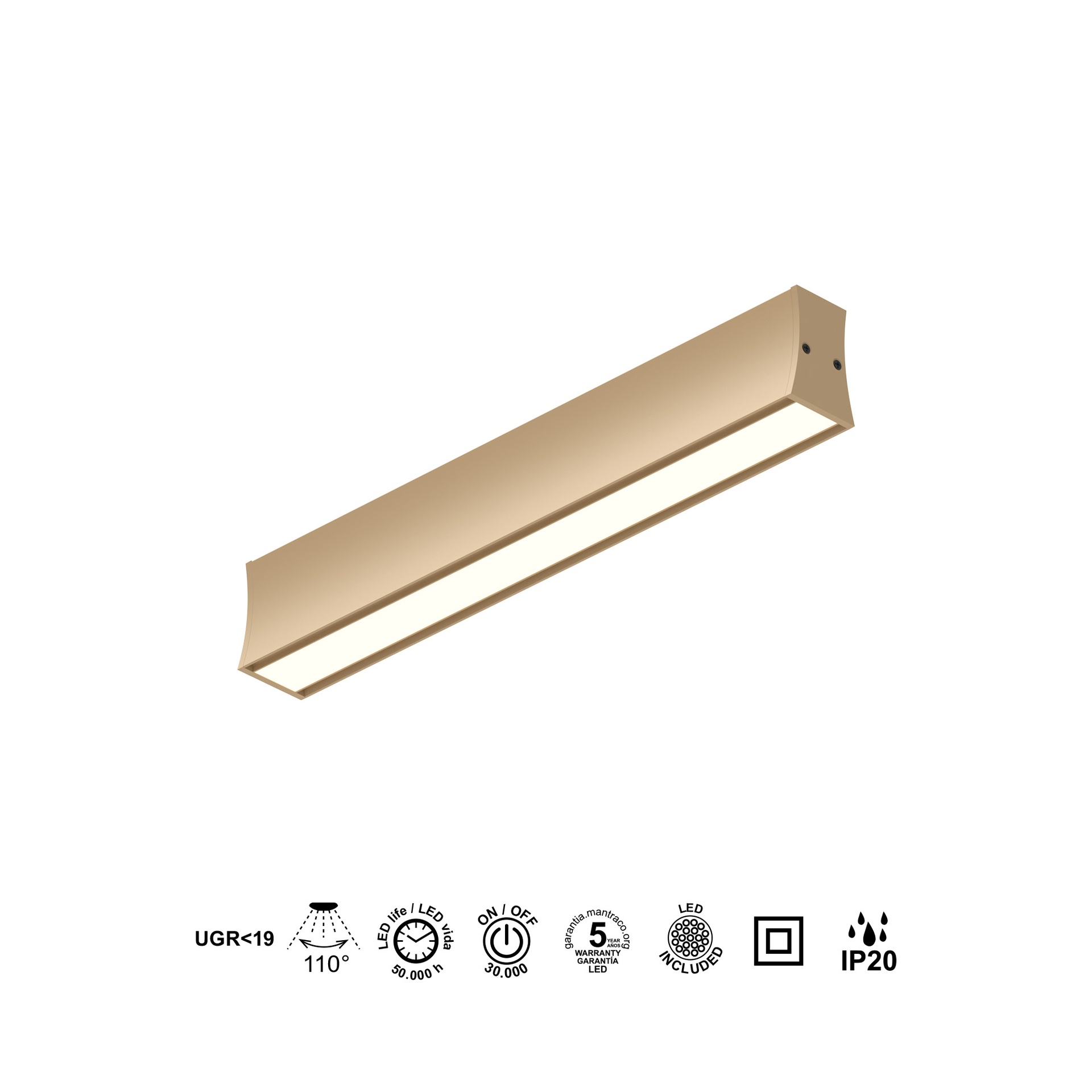 HANOK * LED CEILING 14W 3000K 110º Sand