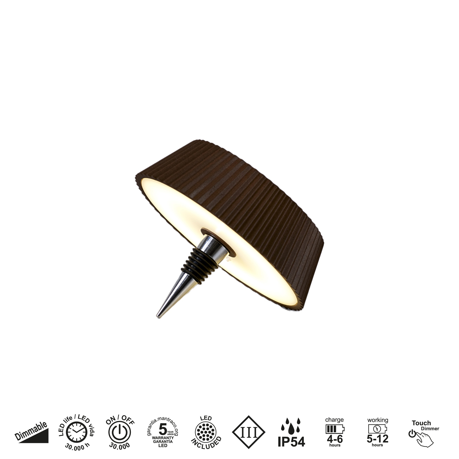 RELAX * LED BOTTLE CAP CORTEN - RECHARGEABLE