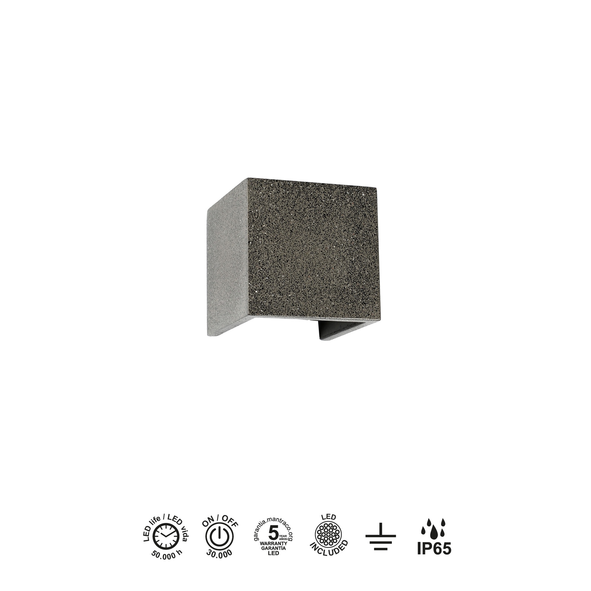 TAOS * APPLIQUE ESTERNO LED 12W 3000K GRIGIO