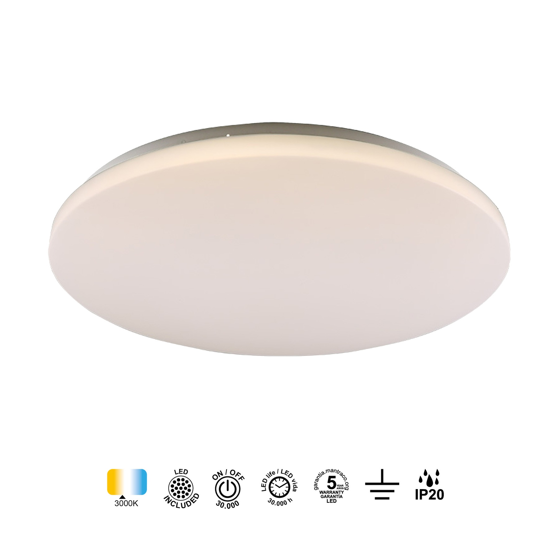 ***DES*** ZERO II * LED ROUND CEILING 48 CM - 3000K