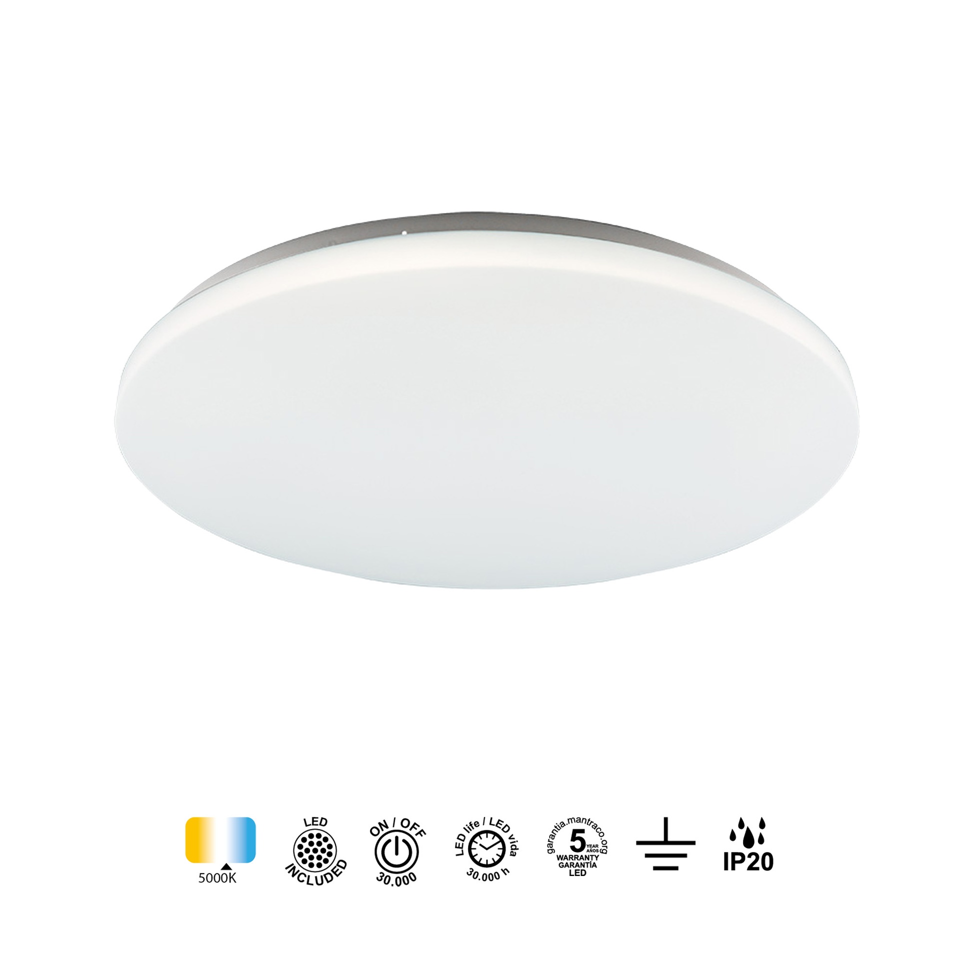 ***DES*** ZERO II * LED ROUND CEILING 38 CM - 5000K