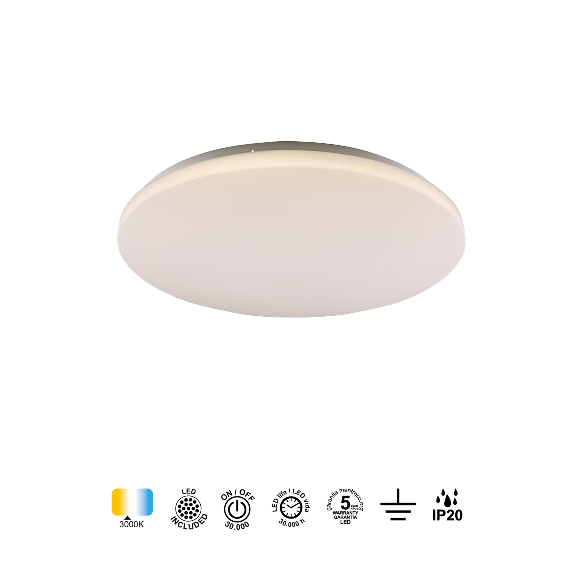 ***DES*** ZERO II * LED ROUND CEILING 33 CM - 3000K