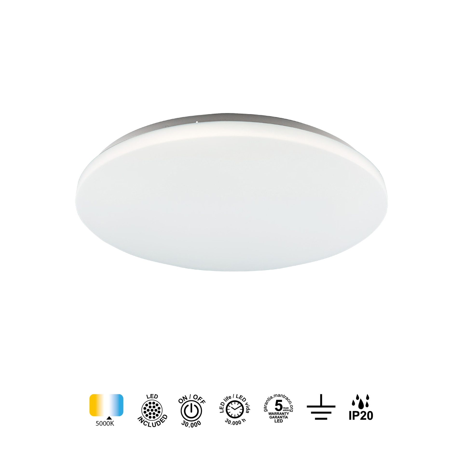 ***DES*** ZERO II * LED ROUND CEILING 33 CM - 5000K