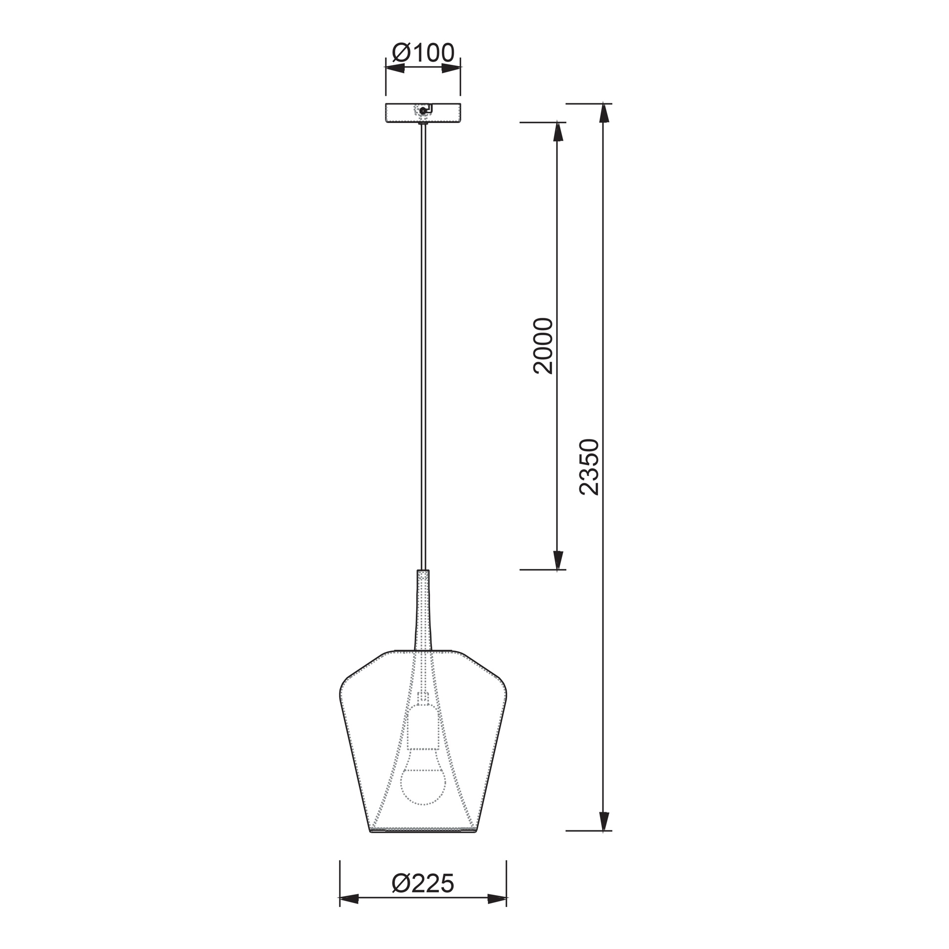 ELSA * CLOCHE SUSPENDU 1L - E27 - CHROME