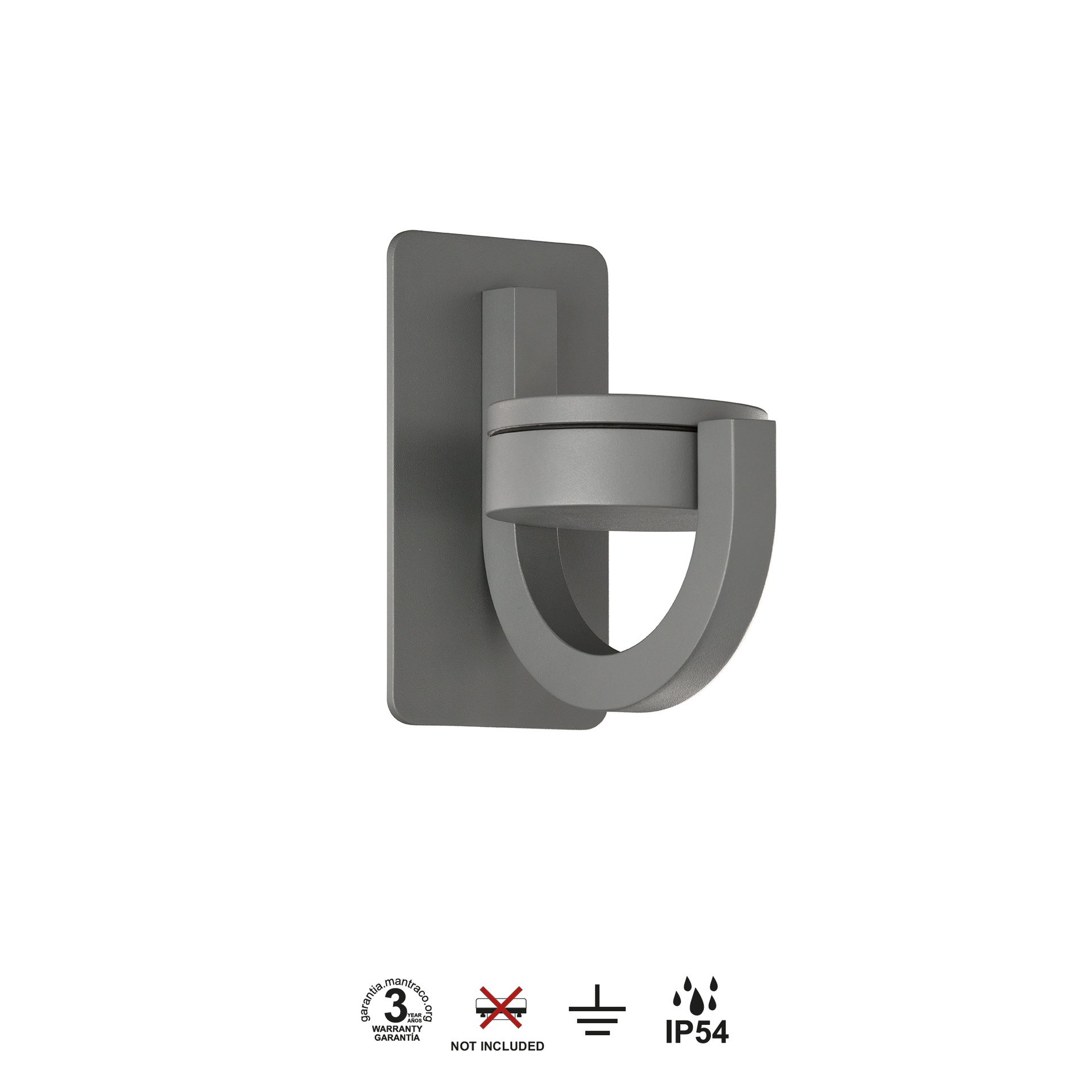 IGUAZU * APPLIQUE ESTERNO GIREVOLE 1L*GX53  GRIGIO SCURO