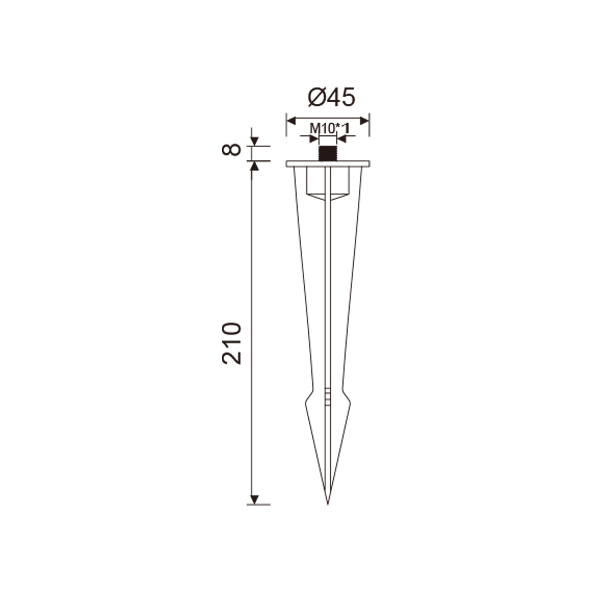 EXTERIOR * SPIKE - BLACK (MEDIUM) 40*210mm