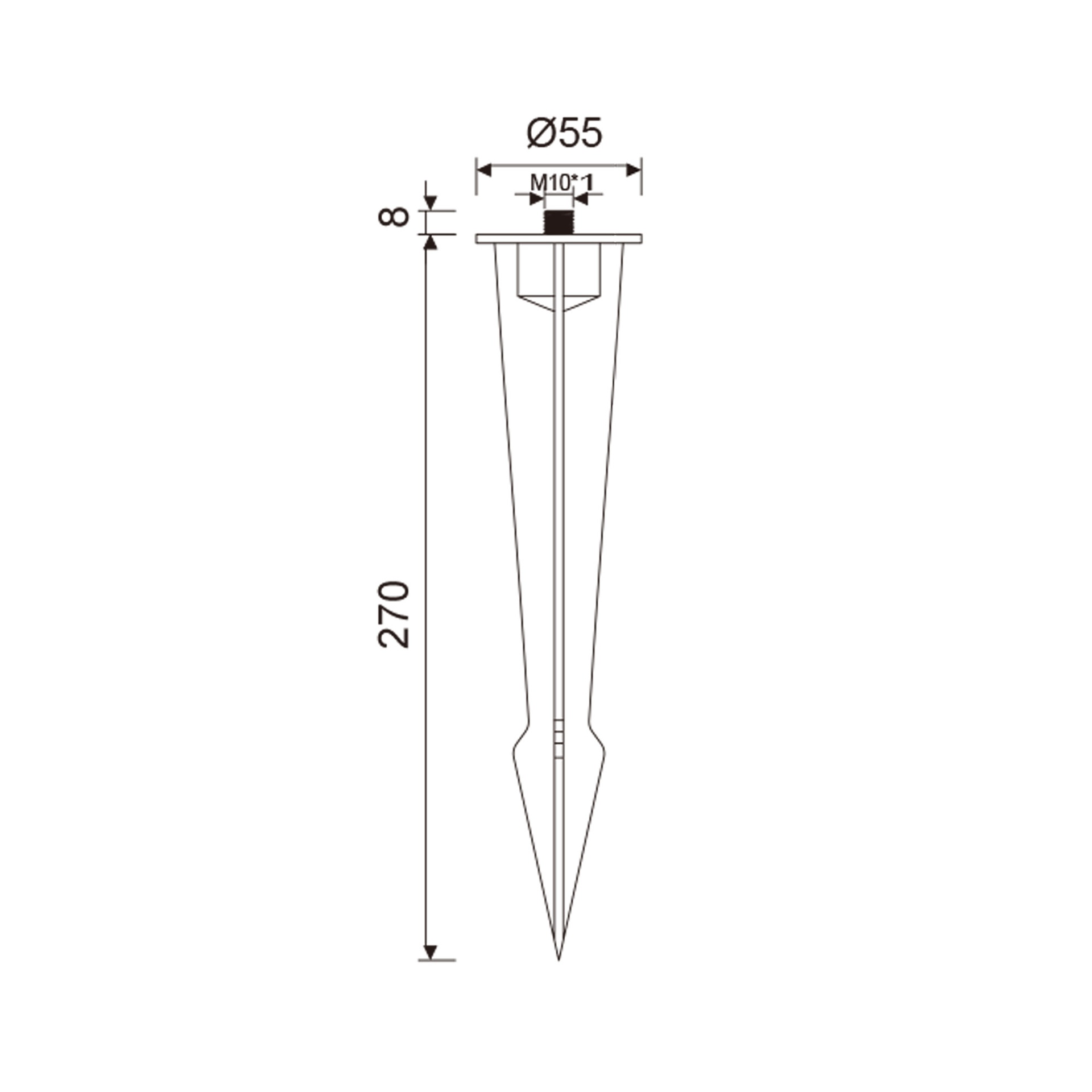 EXTERIOR * SPIKE - BLACK (LARGE) 60*260mm