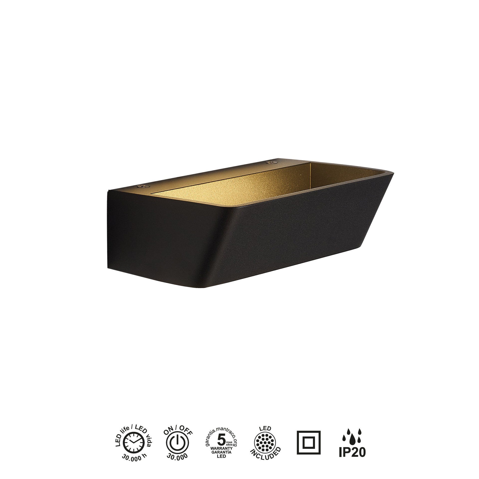 ALTEA * APPLIQUE LED NERO 15W - 3000K
