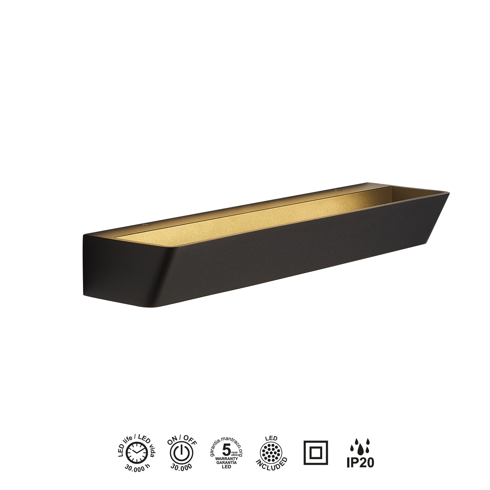 ALTEA * APPLIQUE LED NERO 30W - 3000K