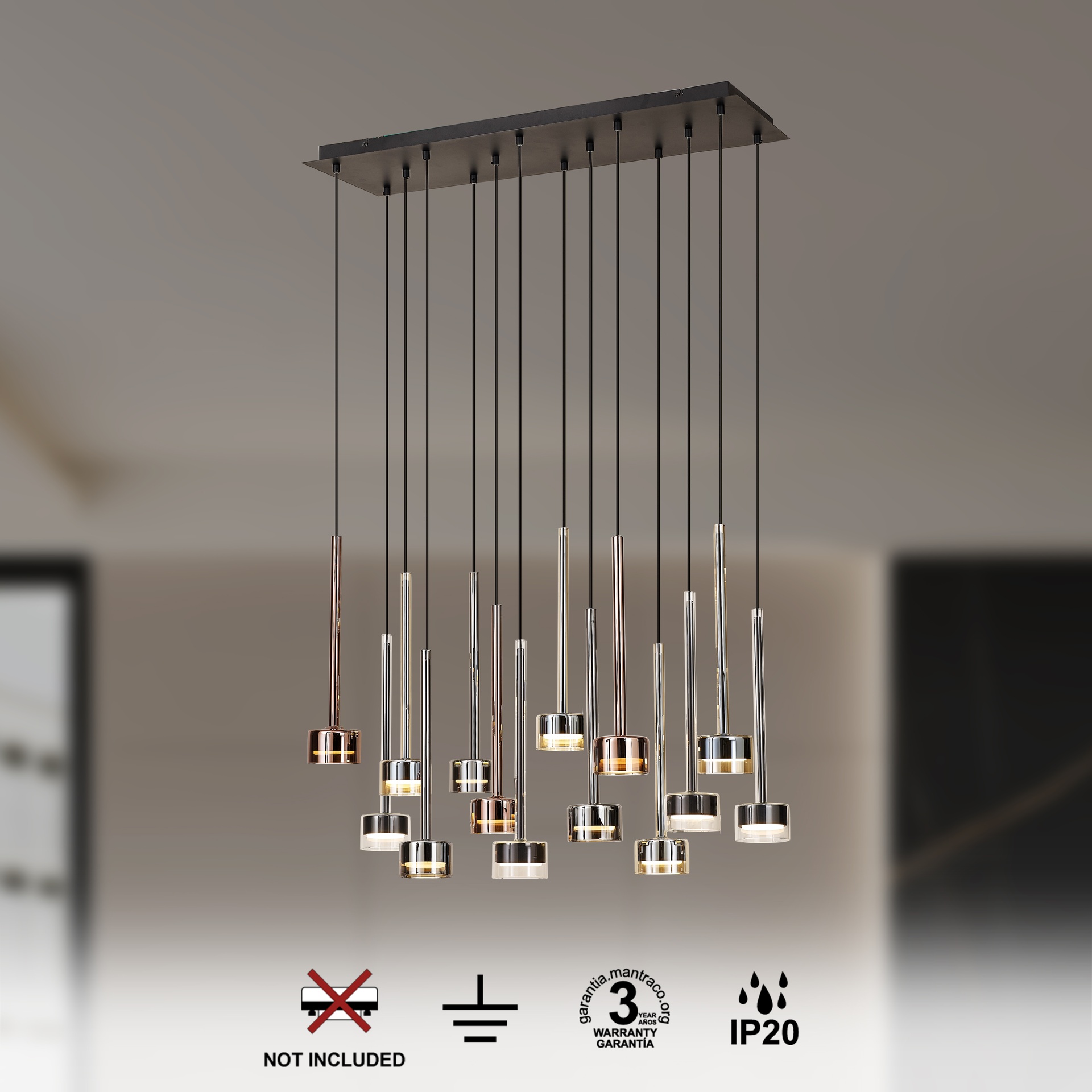 TONIC * PENDANT 14L RECTANGULAR - GX53 - MULTICOLOR