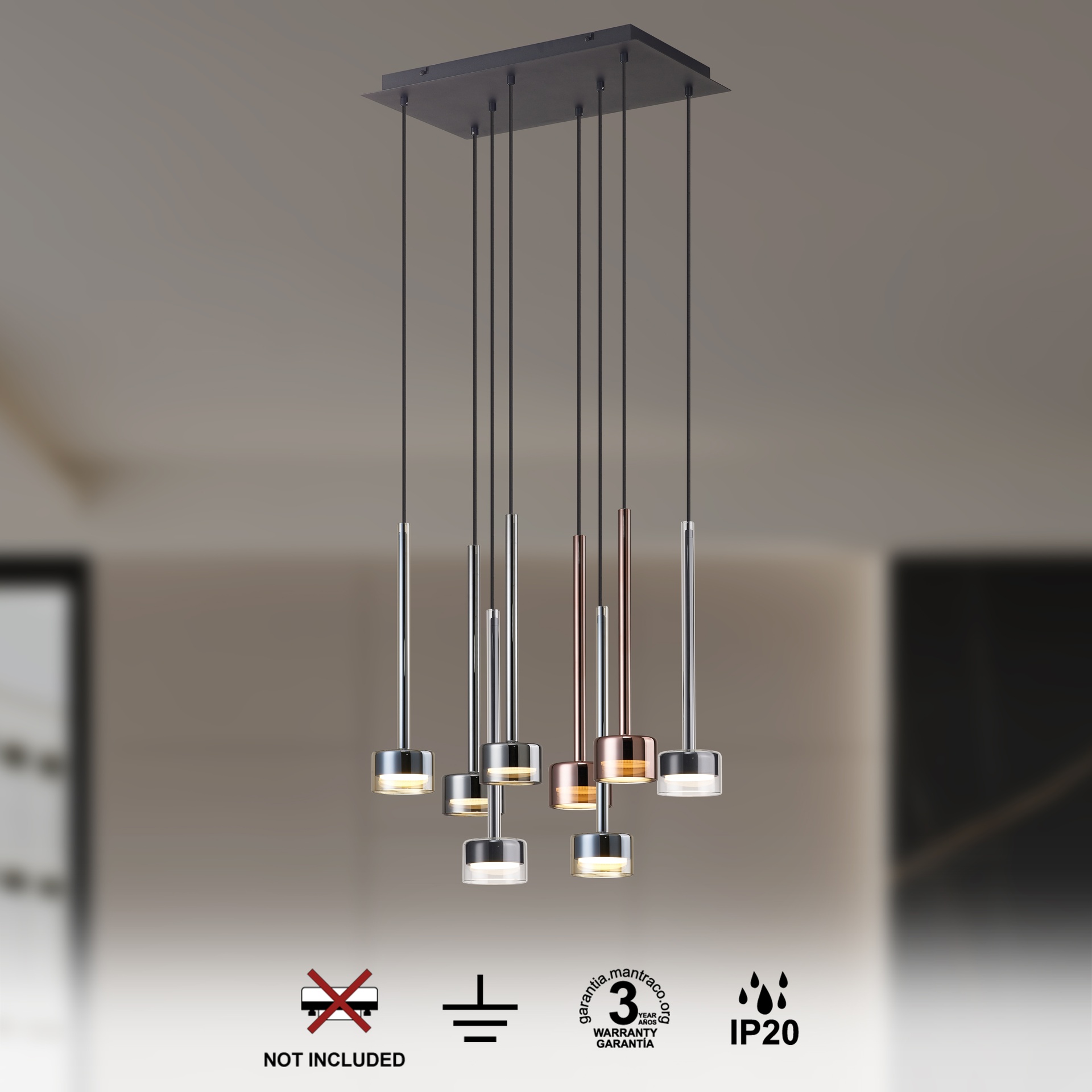 TONIC * PENDANT 8L RECTANGULAR - GX53 - MULTICOLOR