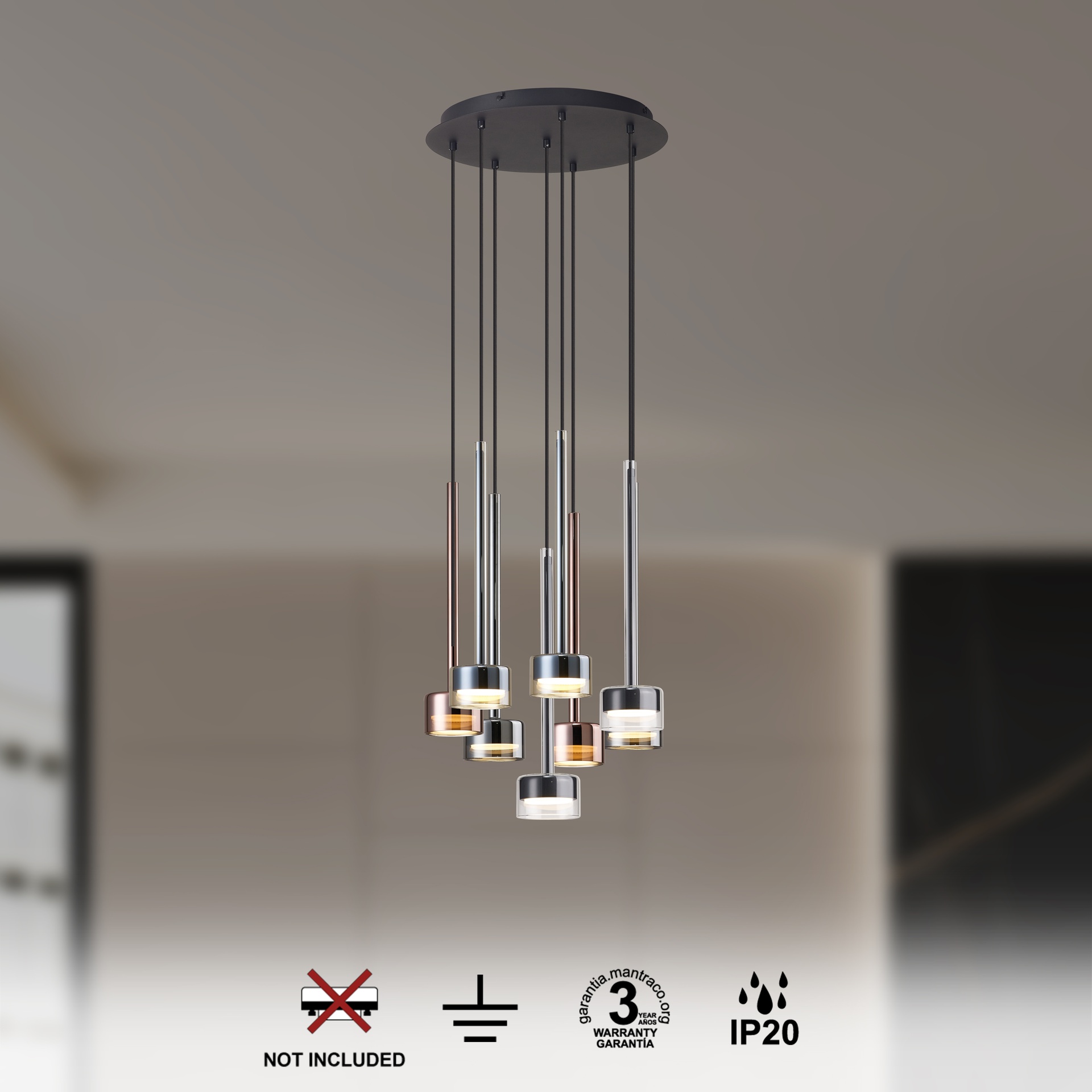 TONIC * PENDANT 8L CICULAR - GX53 - MULTICOLOR