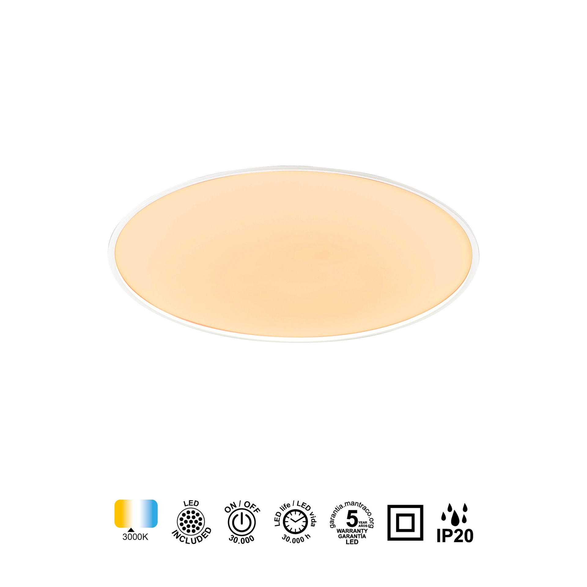 SLIM * LED CEILING 25 CM - 3000K - WHITE