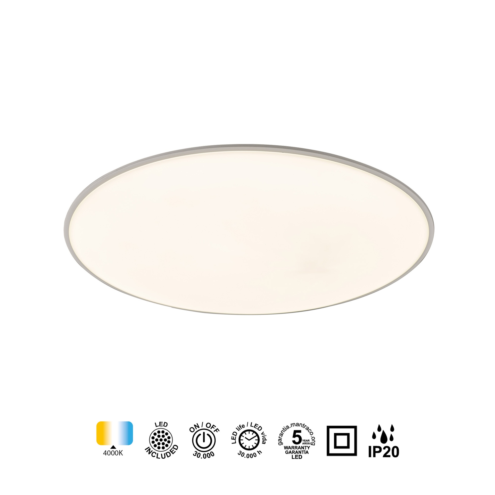SLIM * PLAFÓN LED 37 CM - 4000K - BLANCO