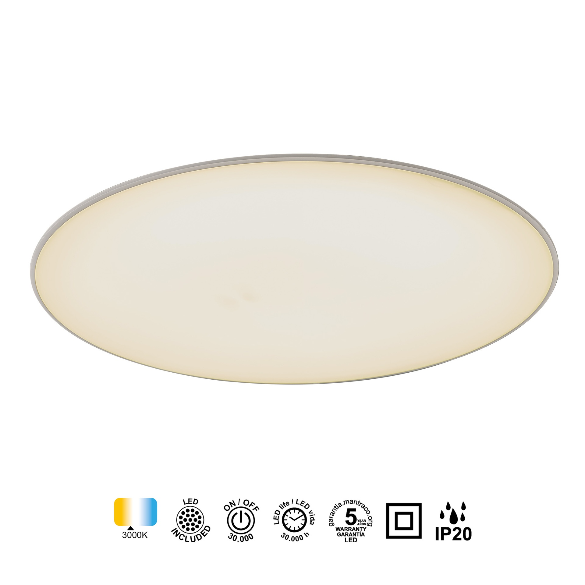 SLIM * PLAFONIERA LED 46 CM - 3000K - BIANCO