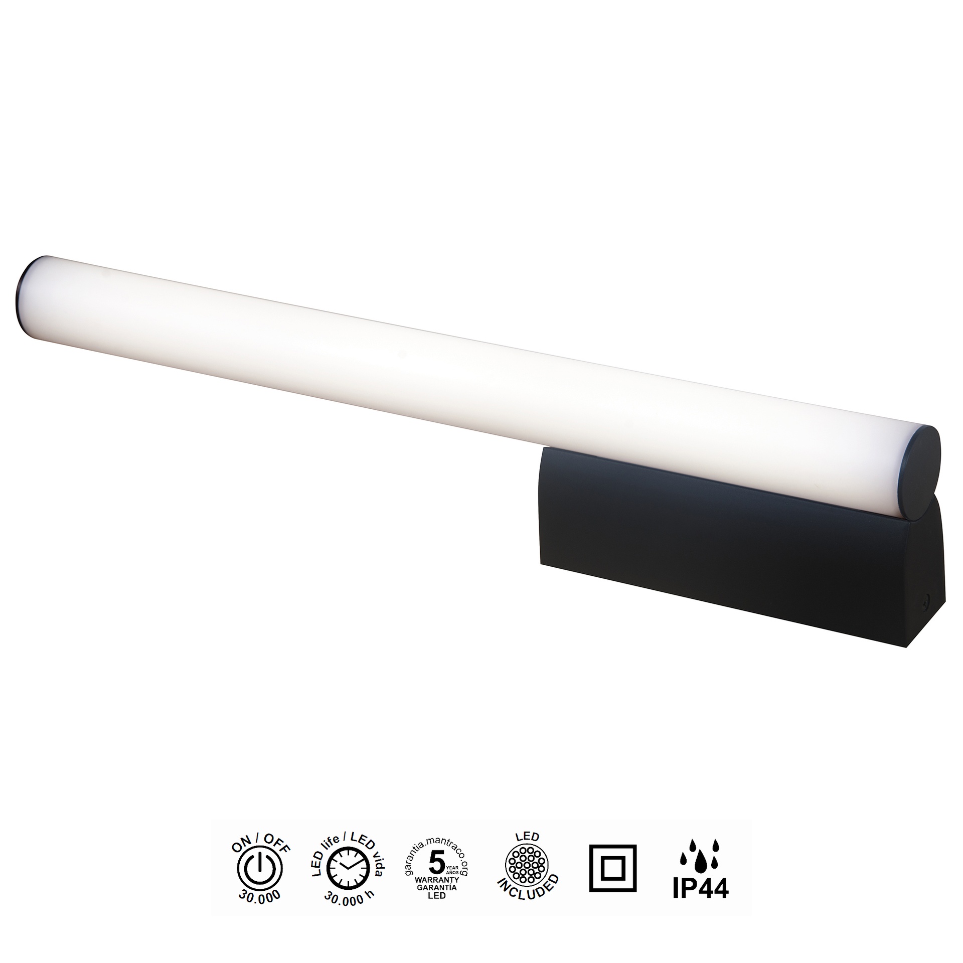 ANTIGA * WALL LIGHT LED IP44 3000K 8W BLACK