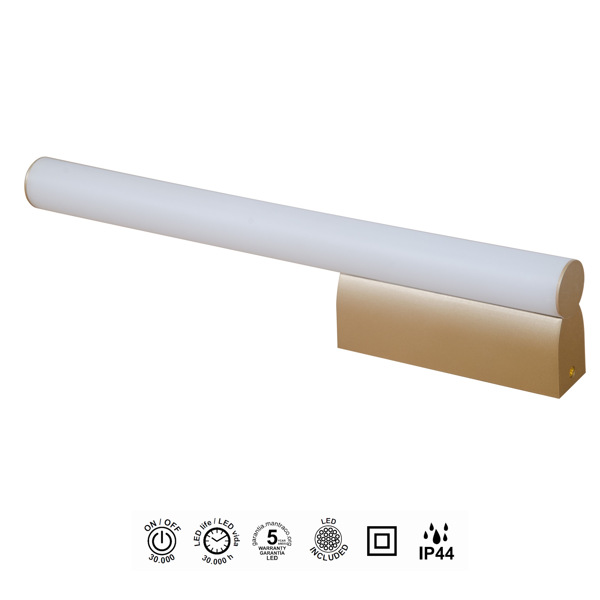 ANTIGA * APPLIQUE LED IP44 3000K 8W DORE