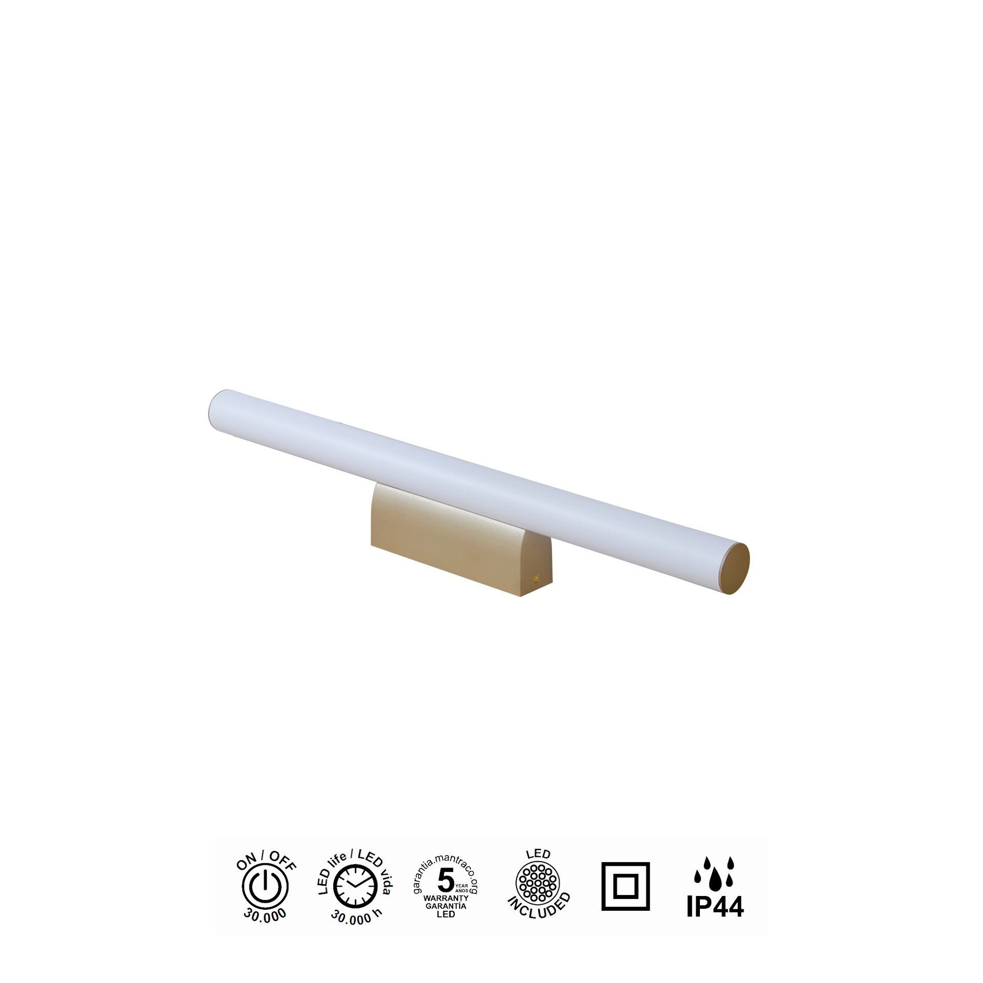 ANTIGA * WALL LIGHT LED IP44 3000K 12W GOLD