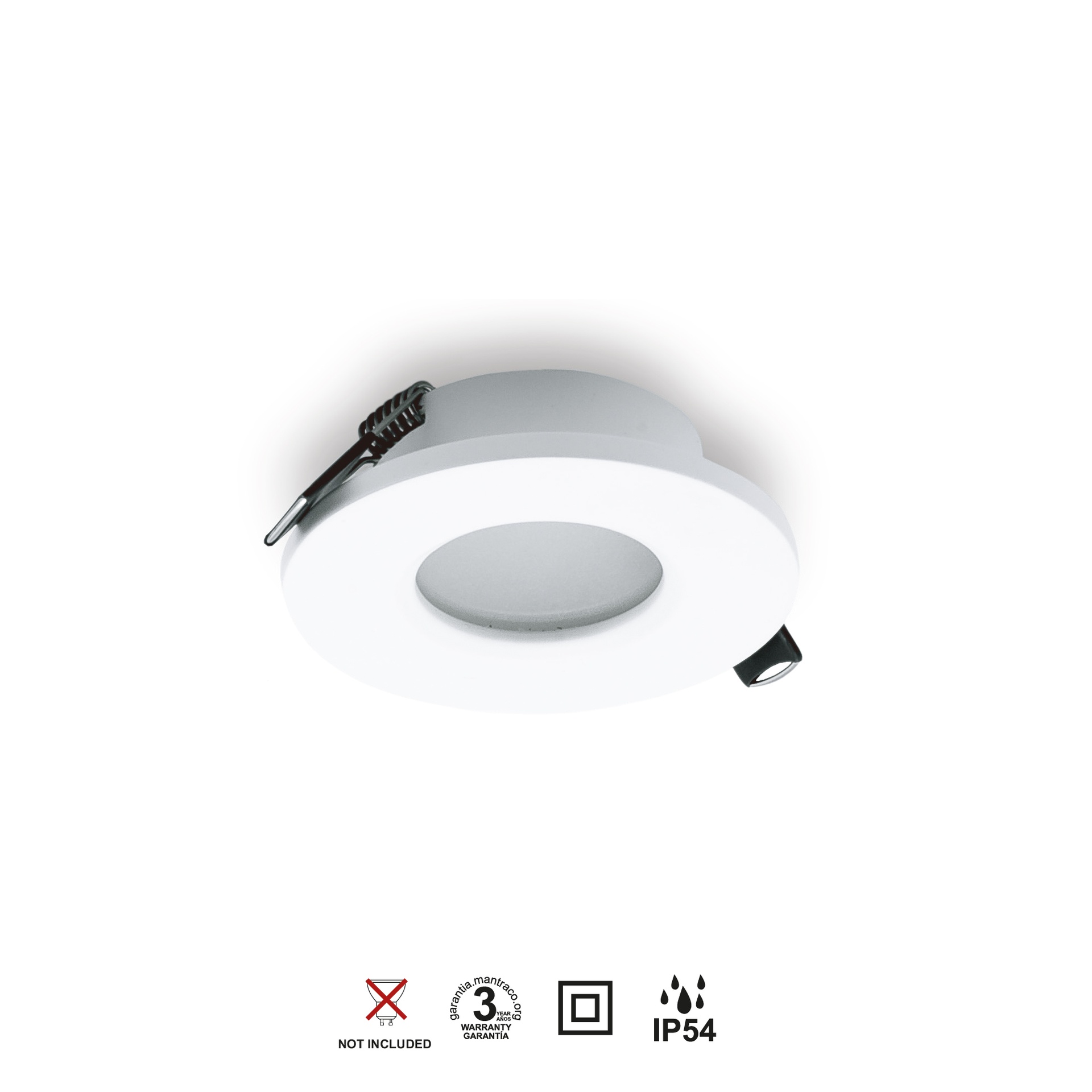 ATLANTIS GU10  IP54 * RECESSED (ROUND)  MATT WHITE