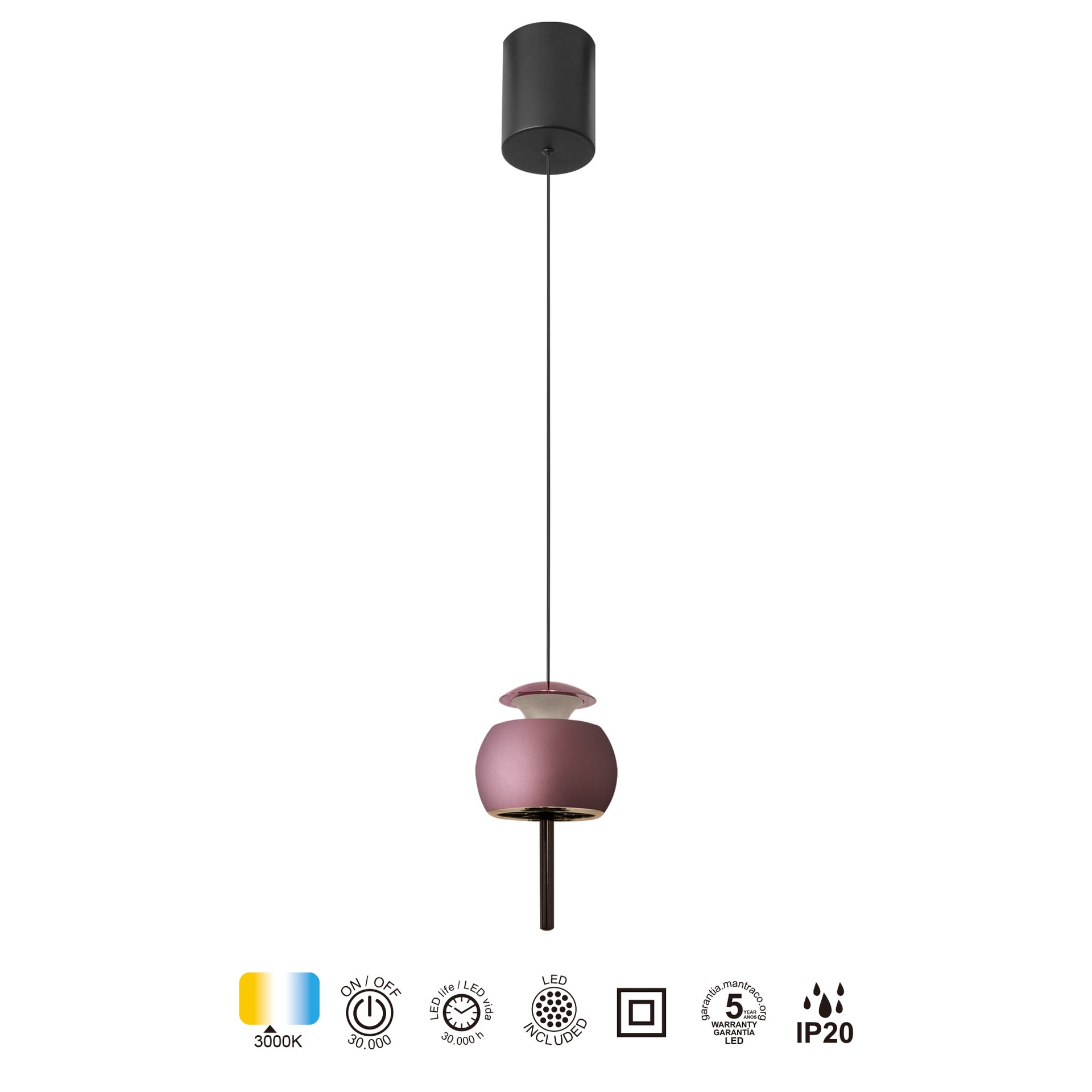 ROLLER * LED PENDANT 1L - COFFEE