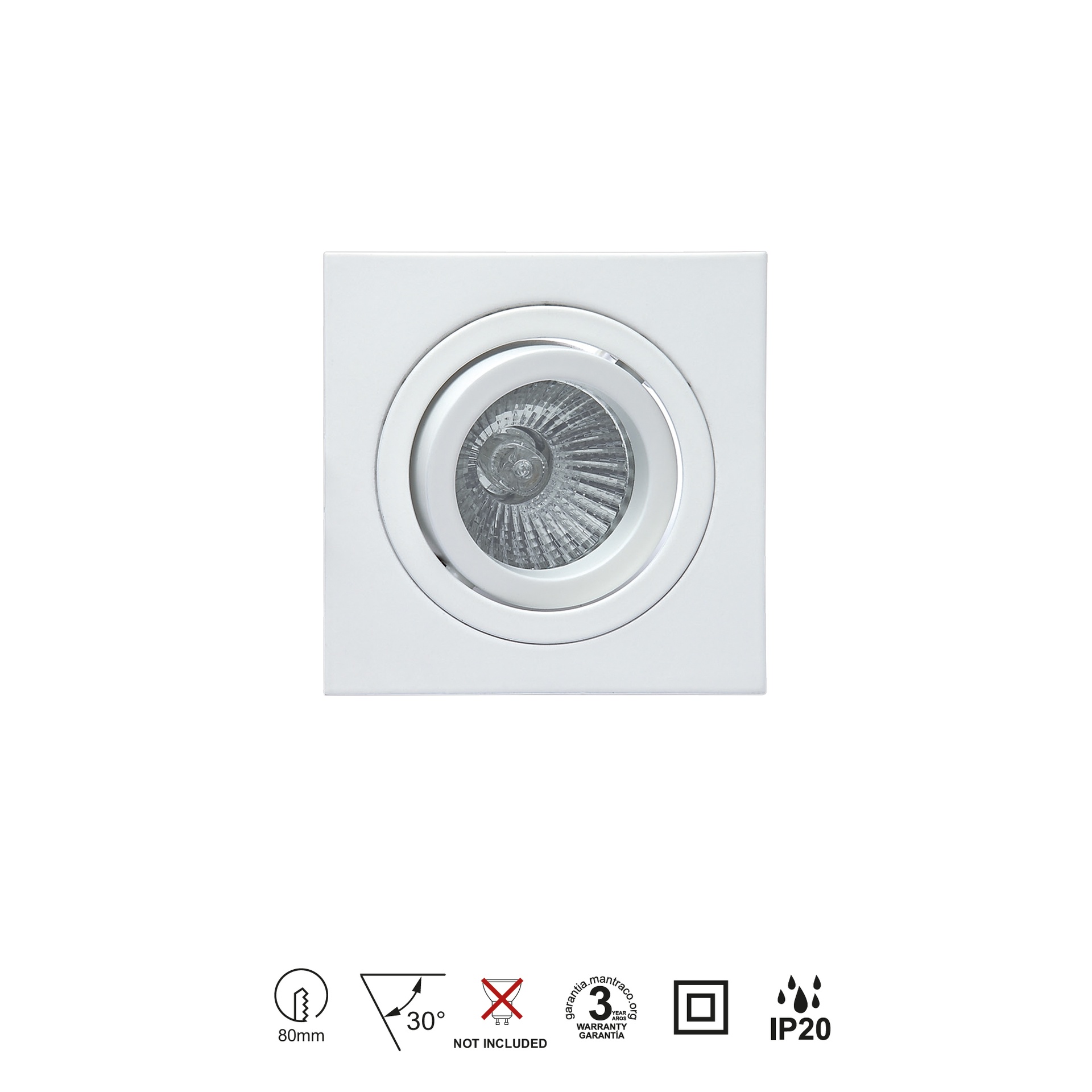 Basico GU10 · Empotrables · Blanco Mate