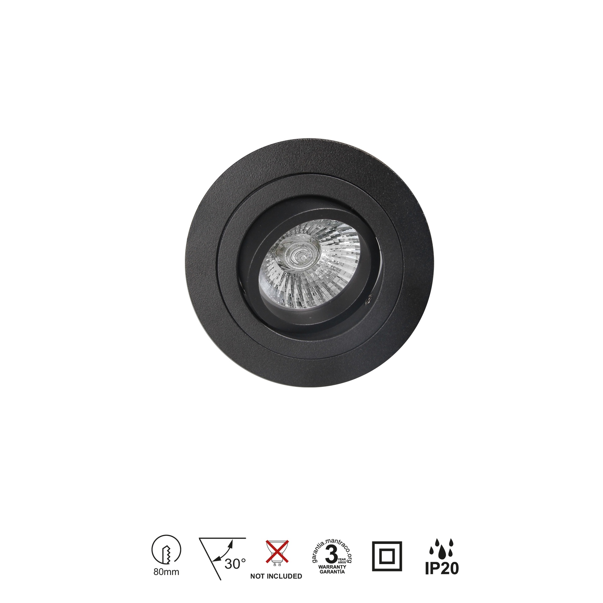BASICO GU10 * RECESSED (ROUND)  BLACK