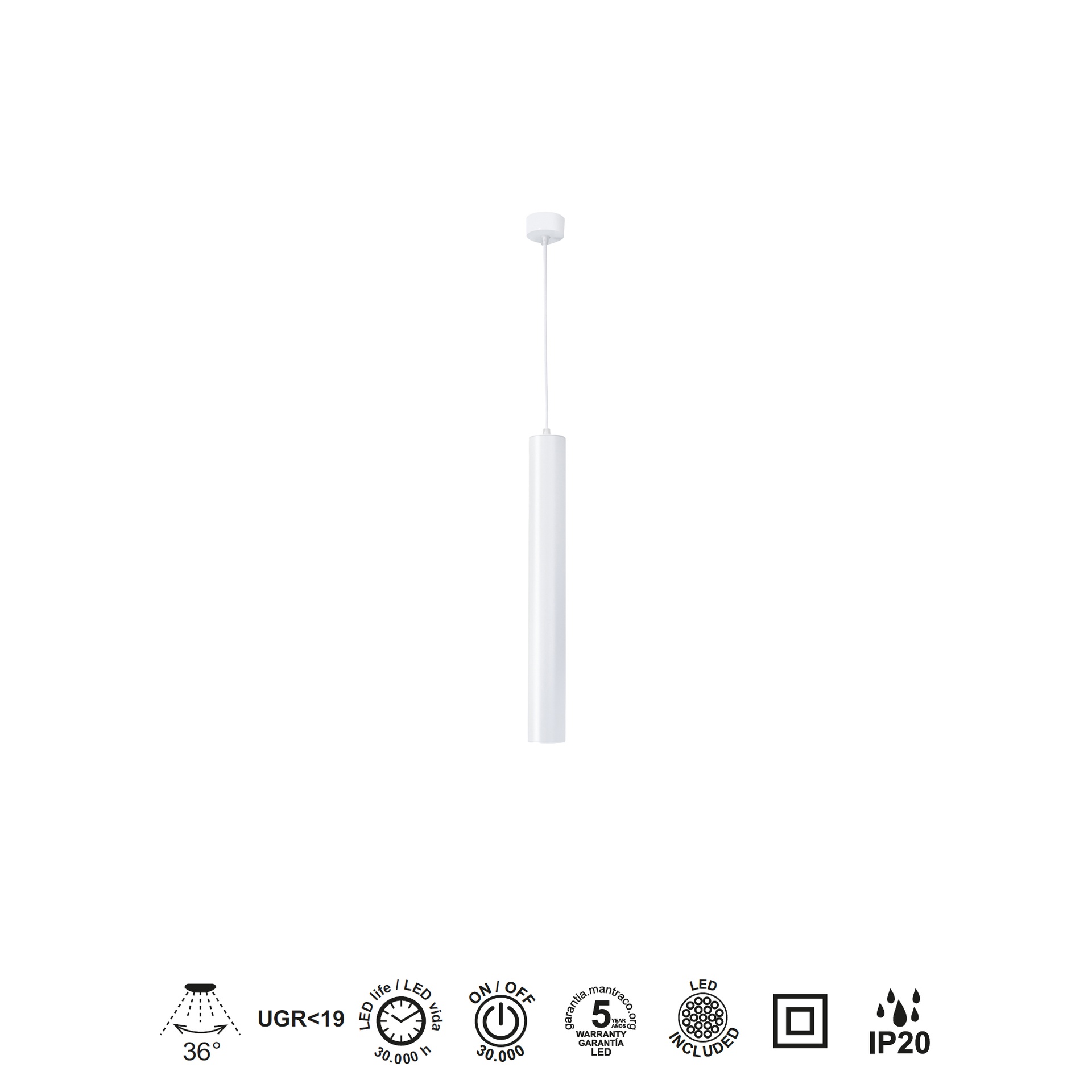 BOLONIA * LED PENDANT WHITE 7W  CCT