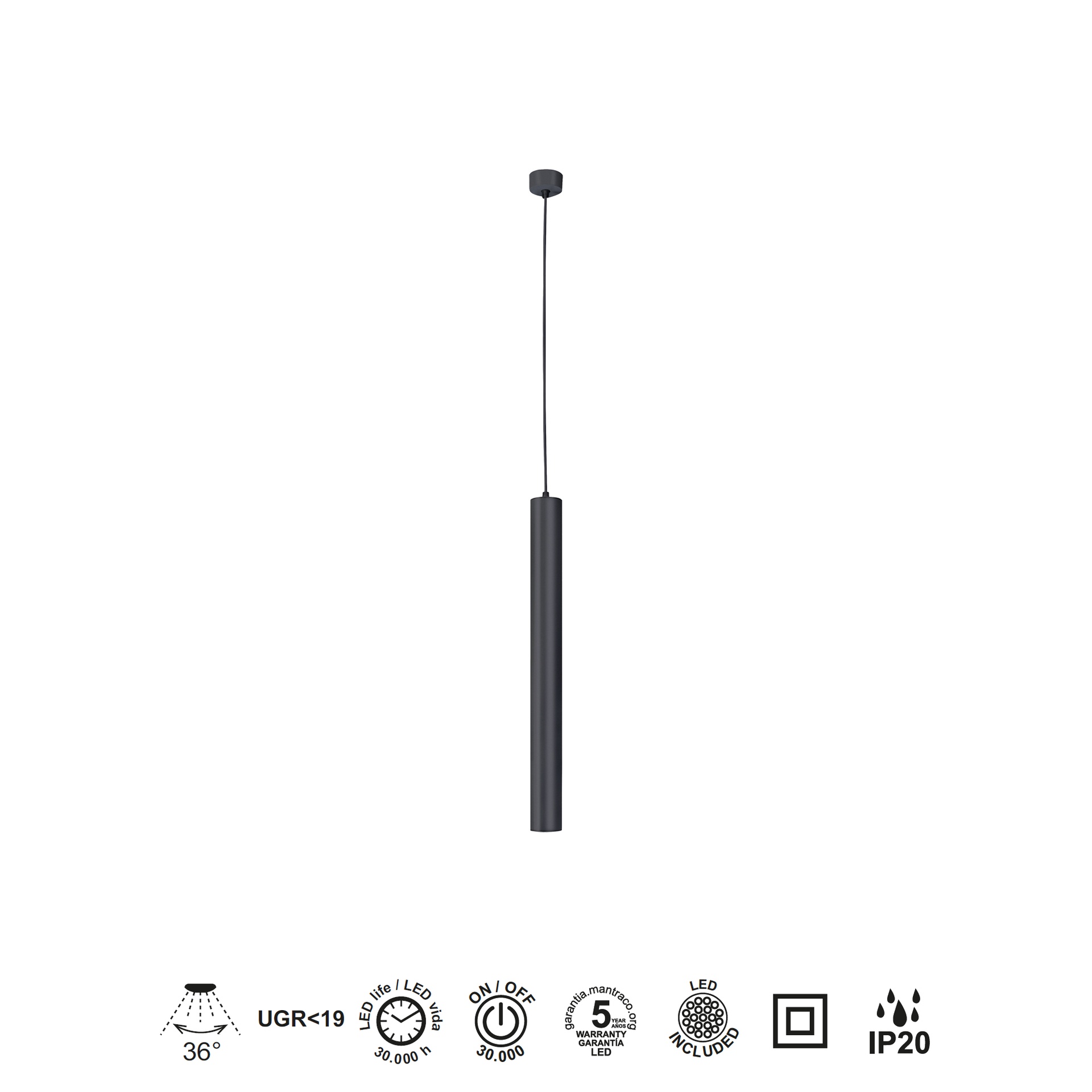 BOLONIA * SOSPESO LED NERO 10W  CCT