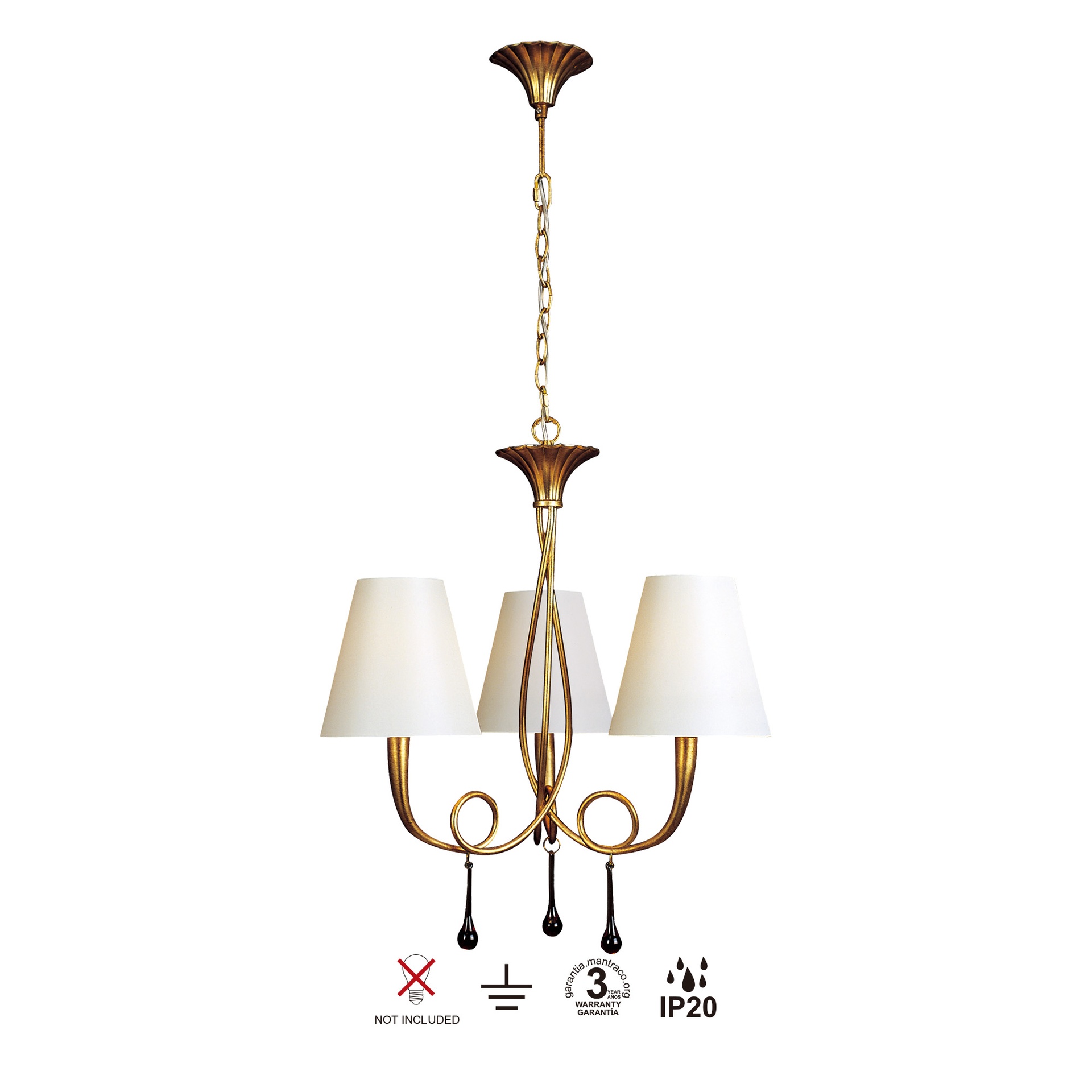Paola · Luminaires de plafond · Peinture dorée