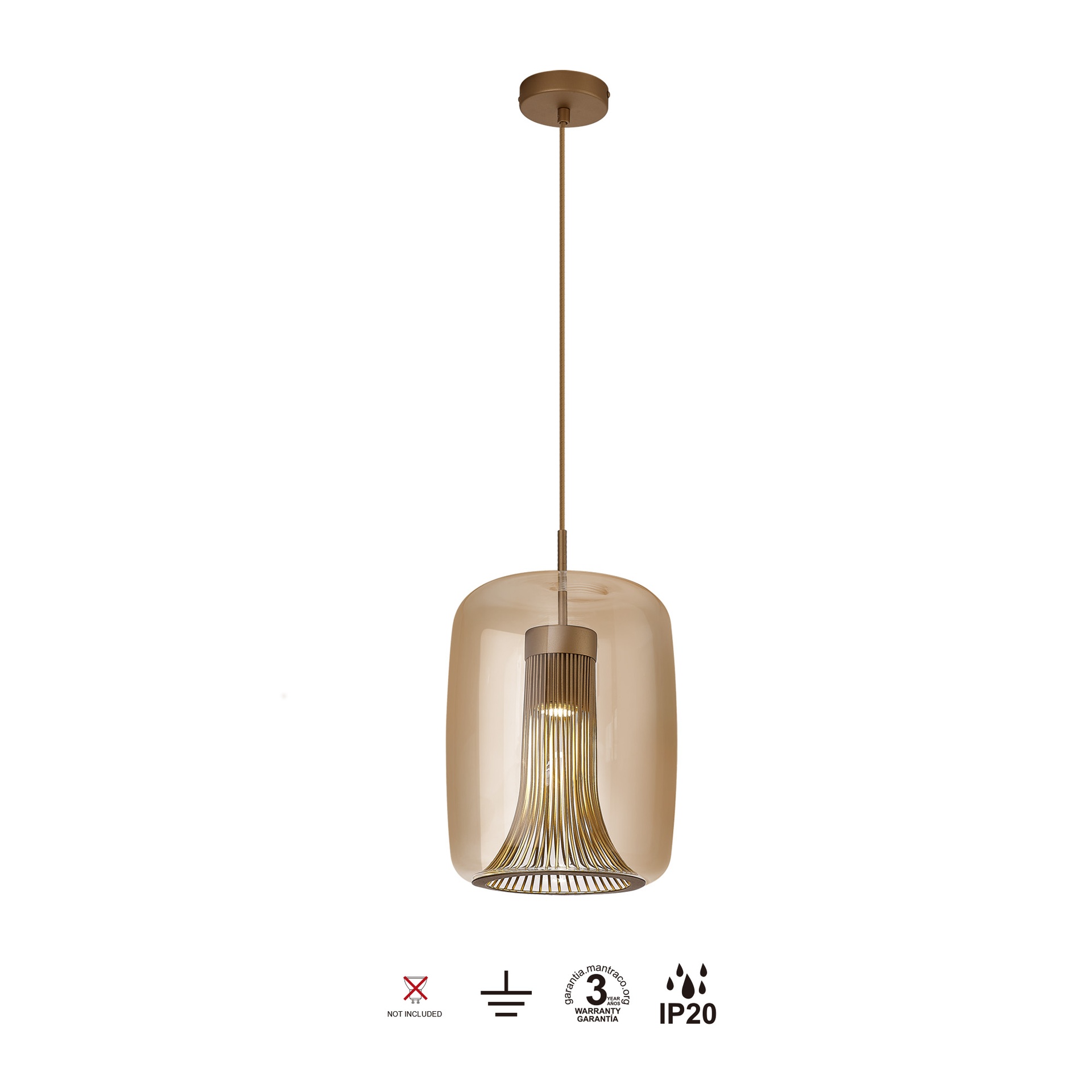 KRISS BRONCE * PENDANT CILINDRO GU10