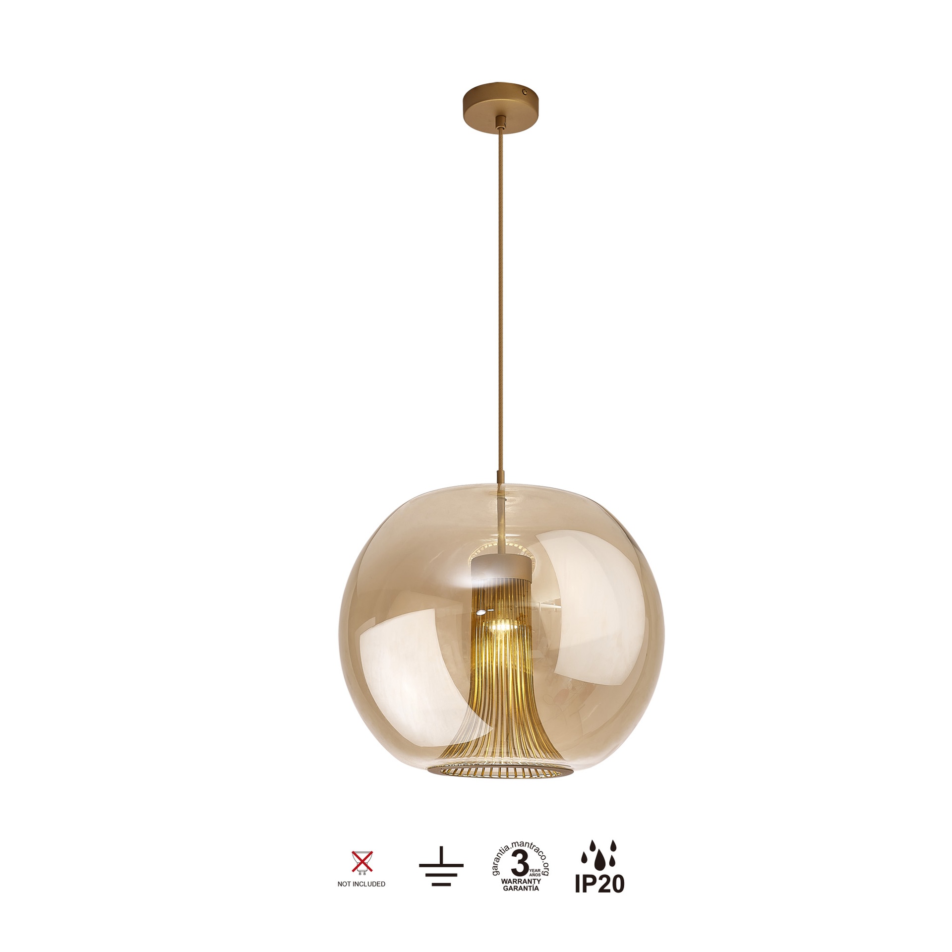 KRISS BRONCE * PENDANT REDONDA GU10
