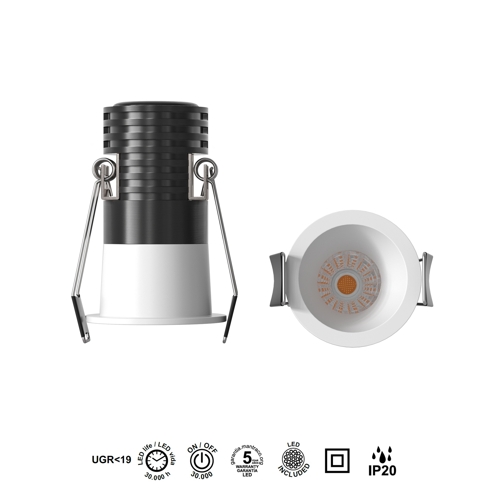 CANE * SPOT INCASSO LED 7W 3000K BIANCO